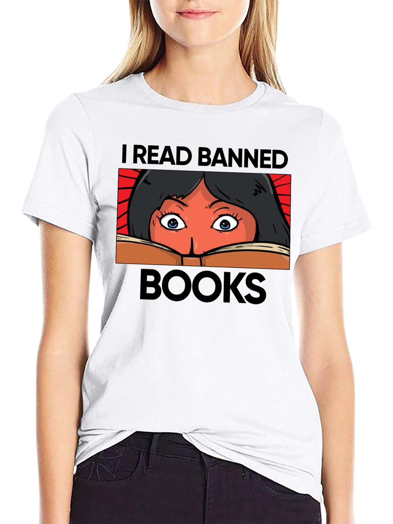 Black I Read Banned Books Graphic T-Shirt view 9