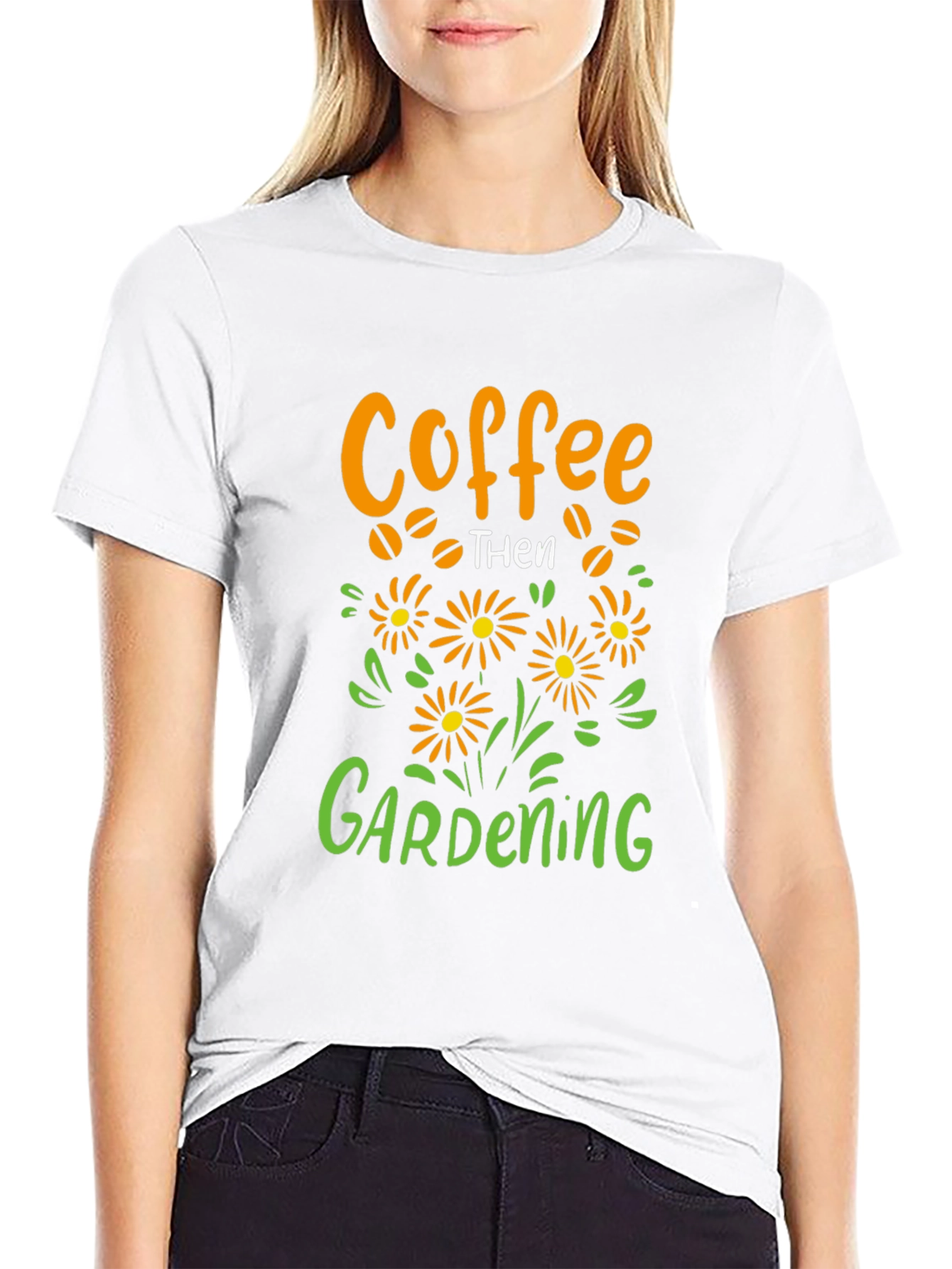 Black Coffee Then Gardening Graphic Tee view 9