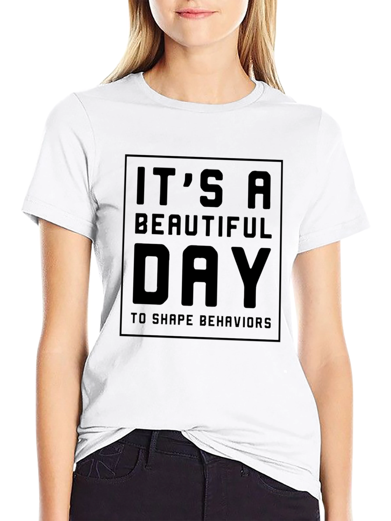Black It's A Beautiful Day T-Shirt - Shape Behaviors view 9