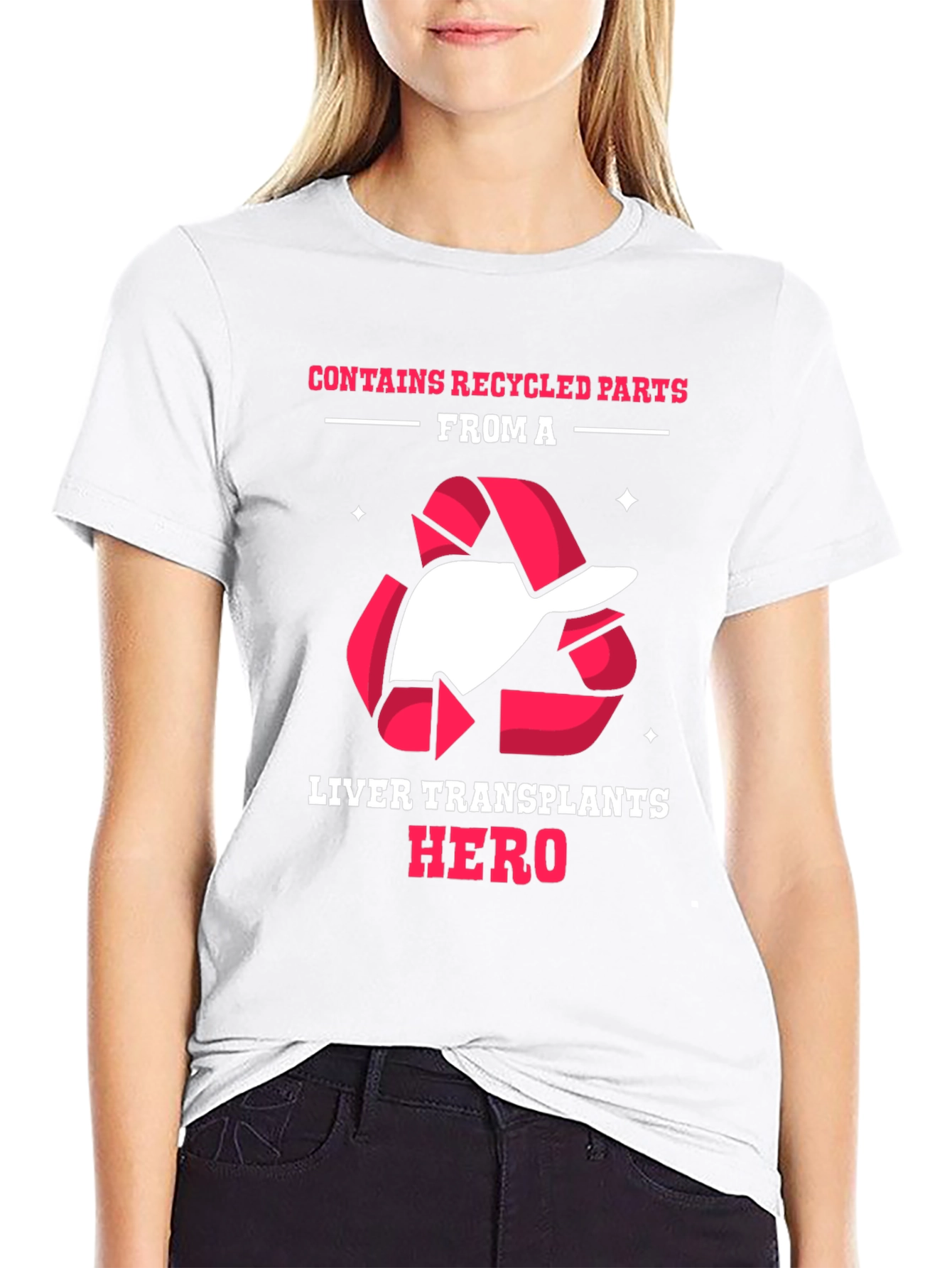 Black Liver Transplant Hero Recycled Parts T-Shirt view 9