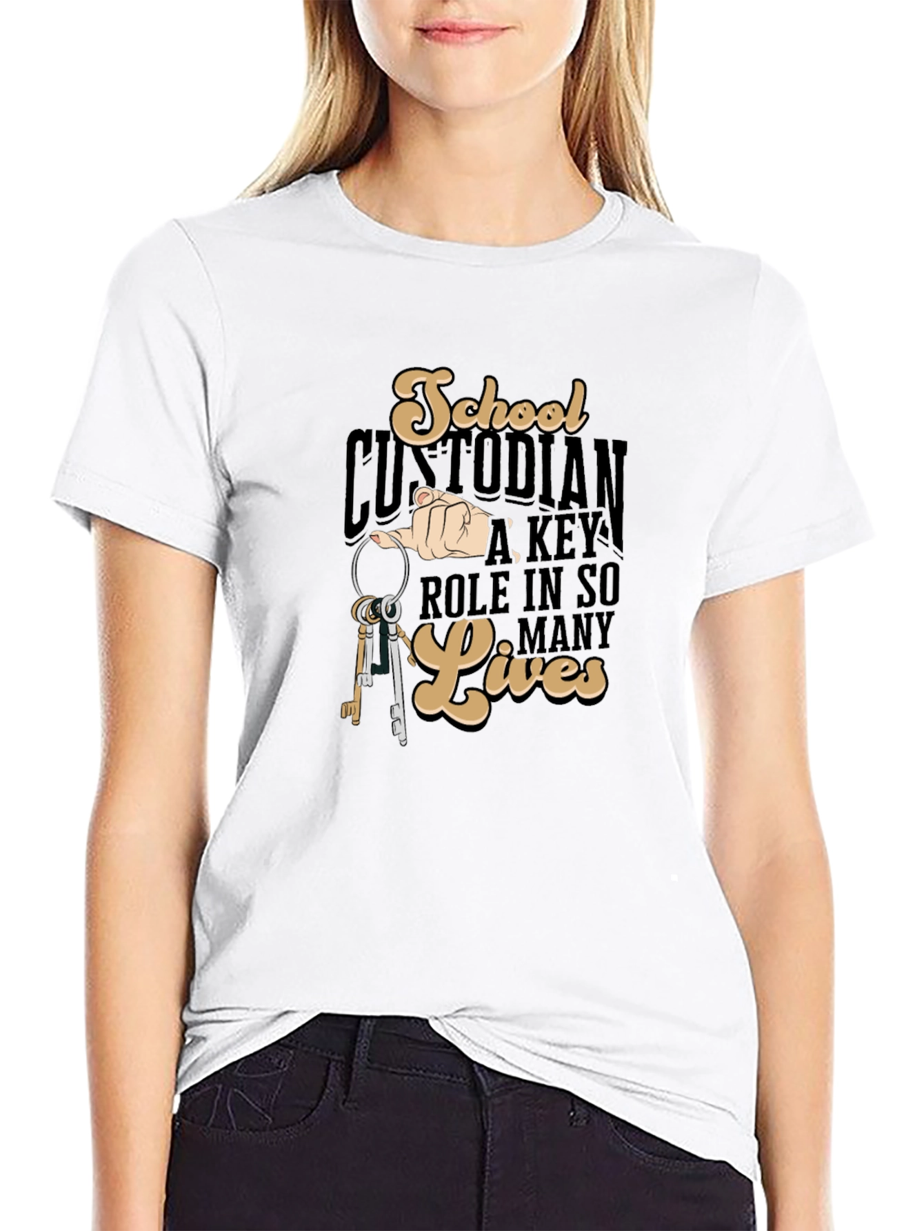 Black School Custodian T-Shirt view 9
