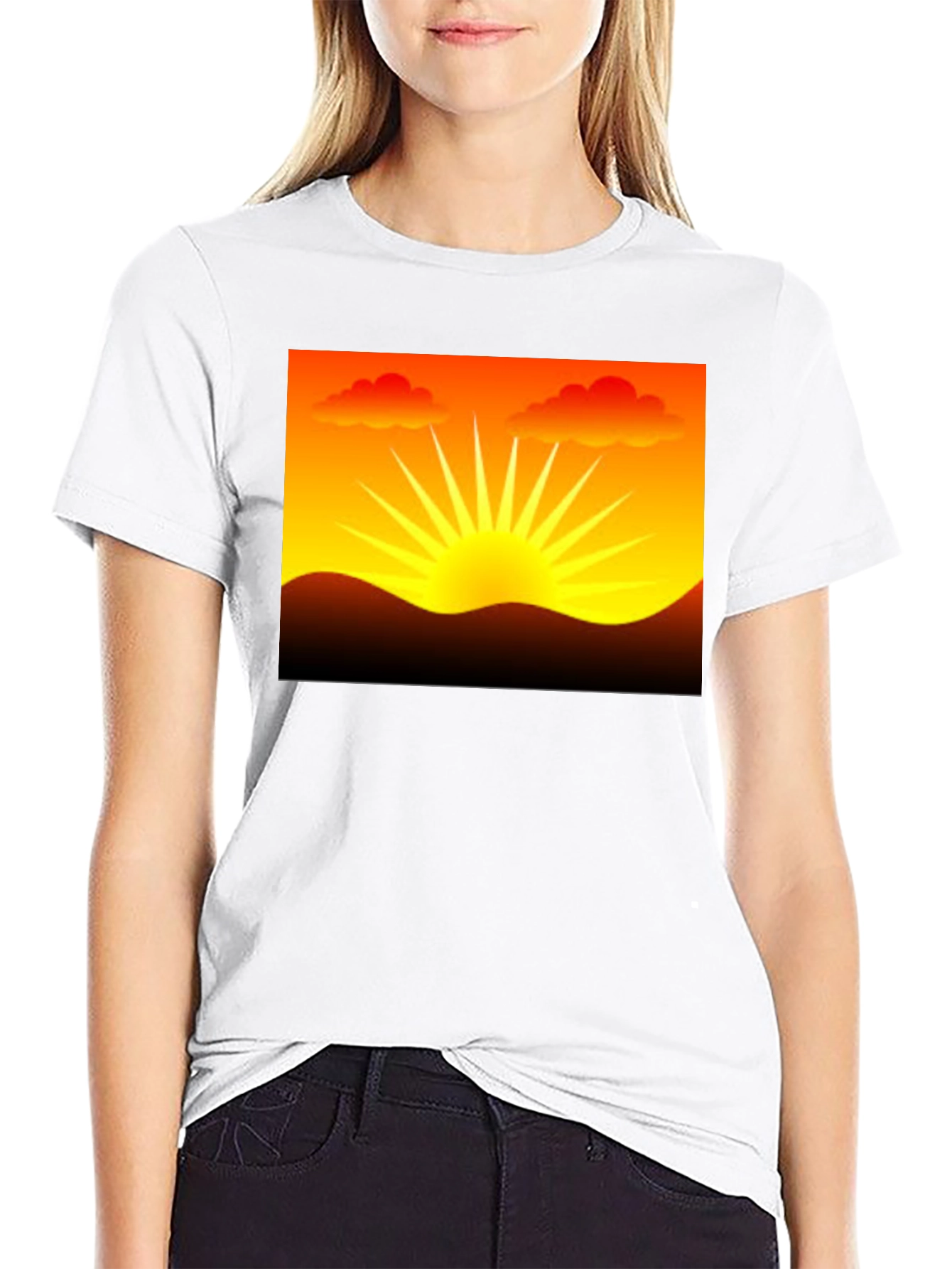 Black Sunset Graphic Black T-Shirt view 9