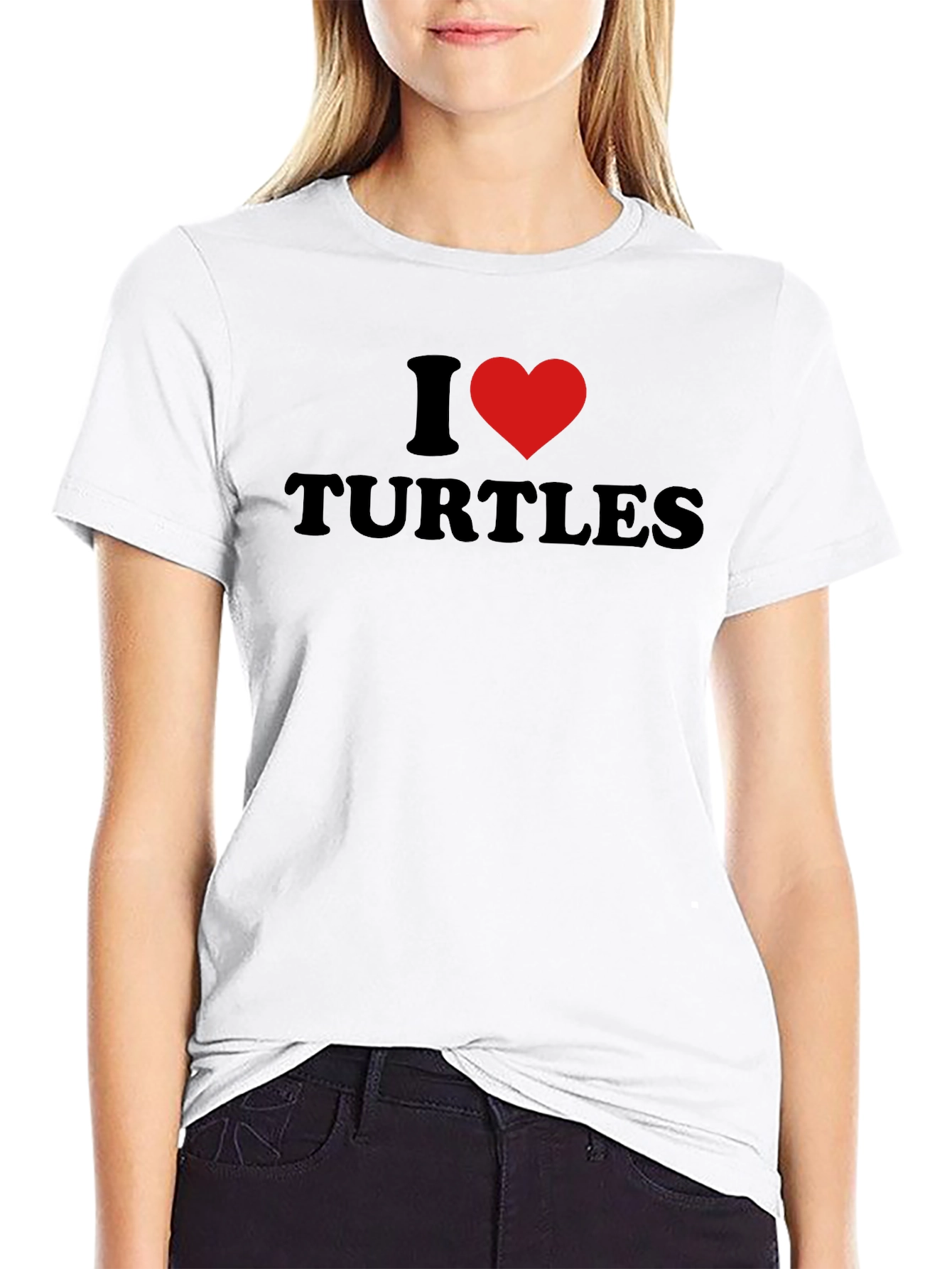 Black I Heart Turtles Black T-Shirt - Men's Crew Neck view 9