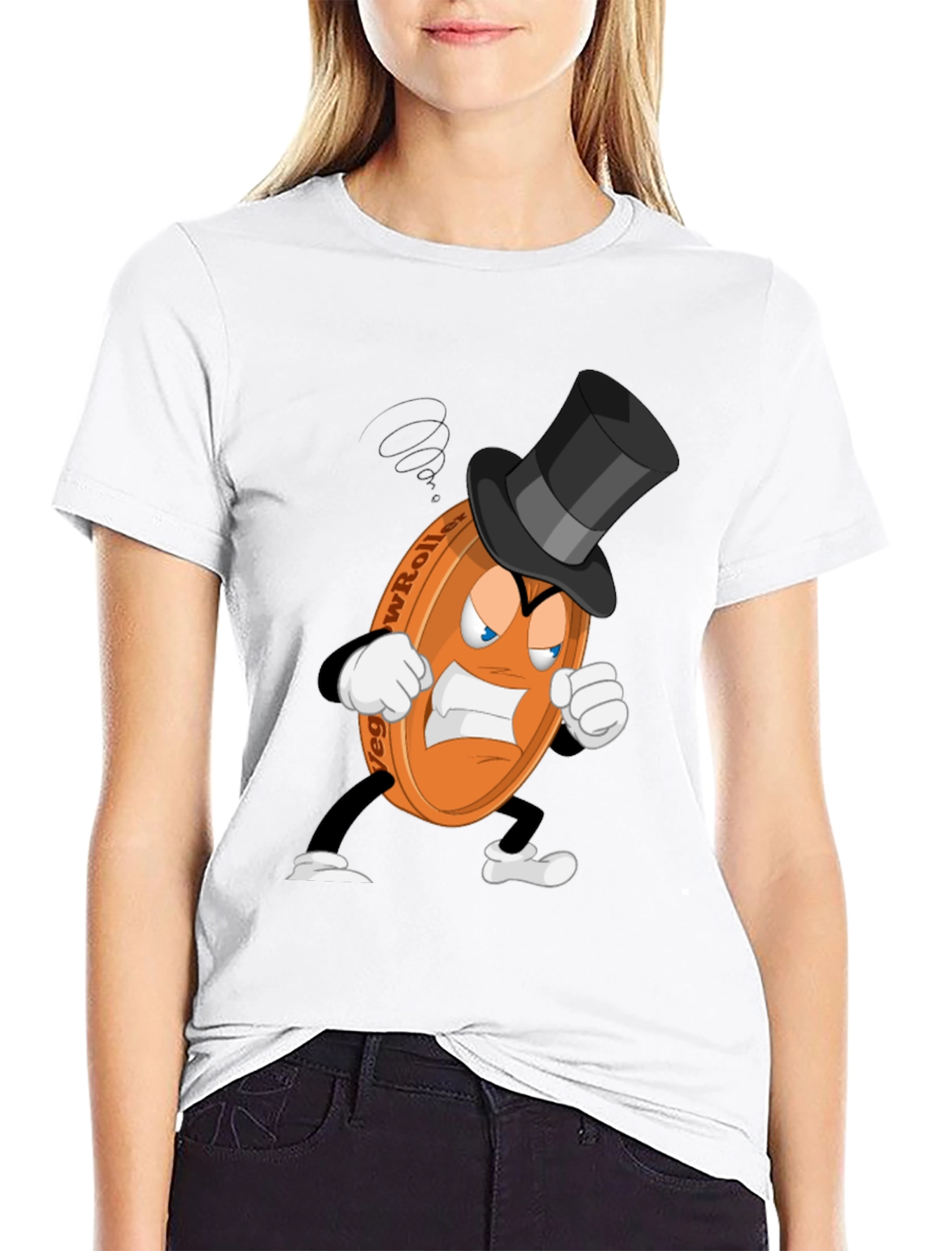 Black Angry Low Roller Cartoon Black T-shirt view 9