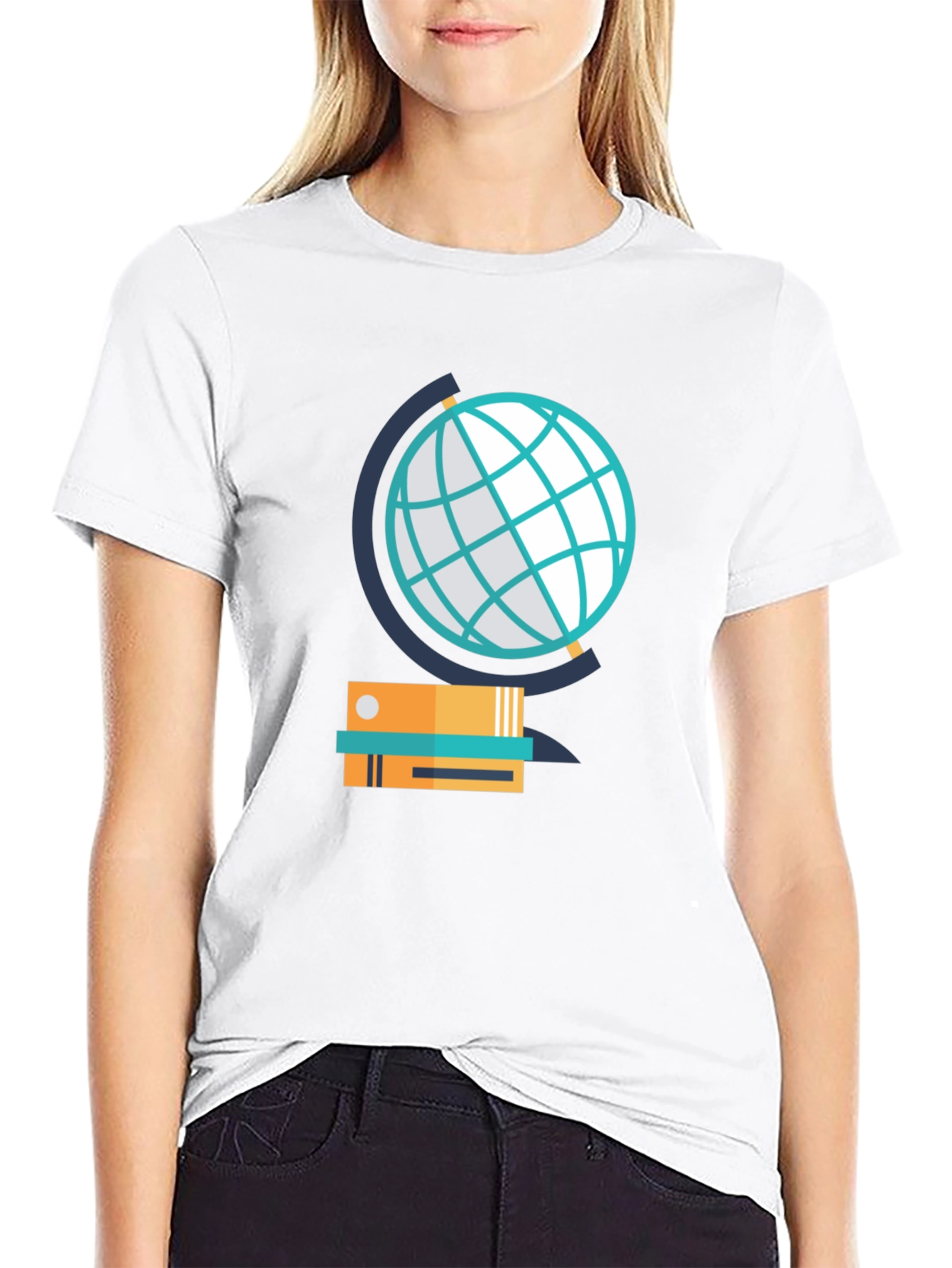 Black Globe & Books Graphic Tee - Study in Style! view 9
