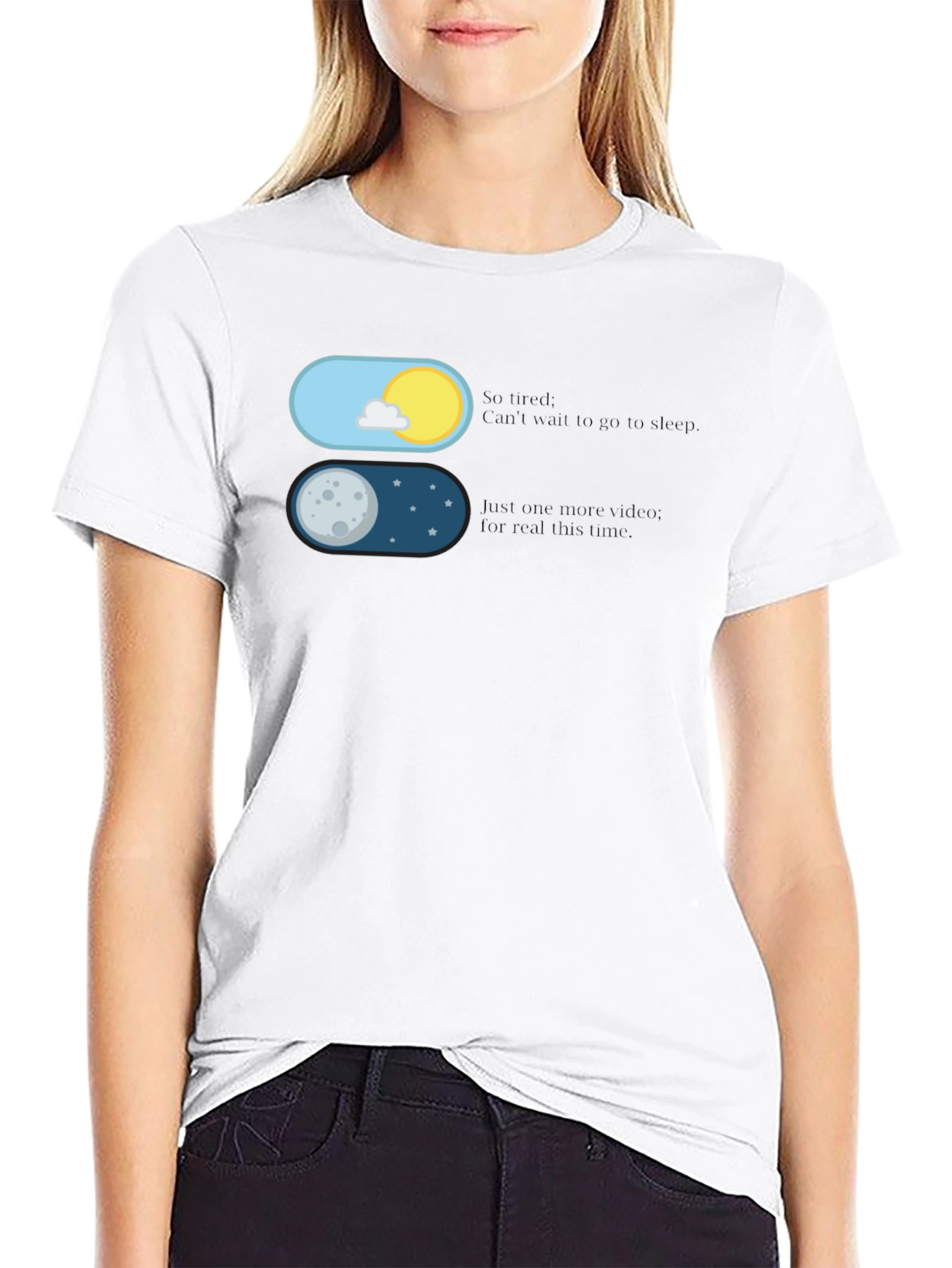 Black Sleep Mode Funny T-Shirt view 9