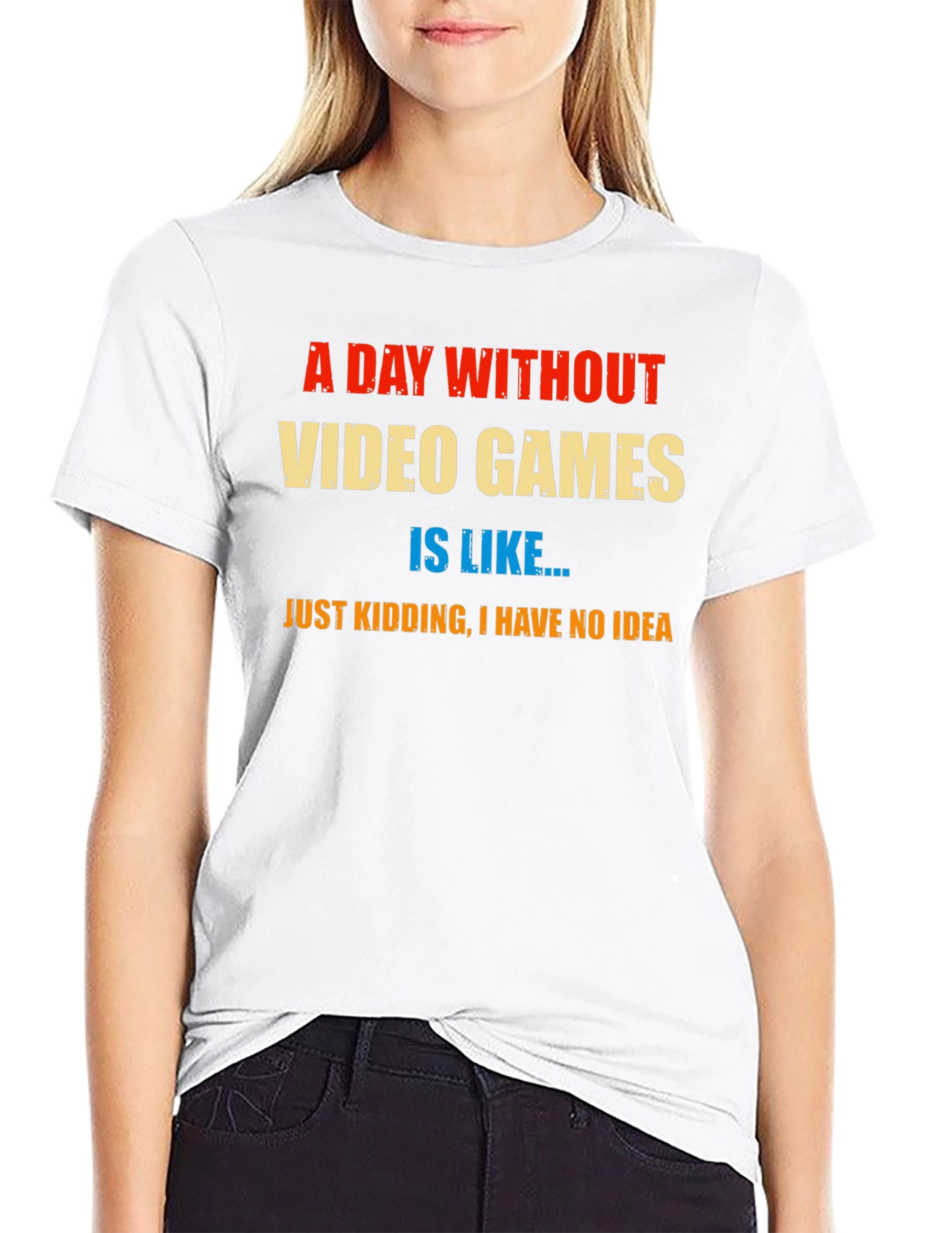 Black Video Game Humor T-Shirt - A Day Without Games view 9
