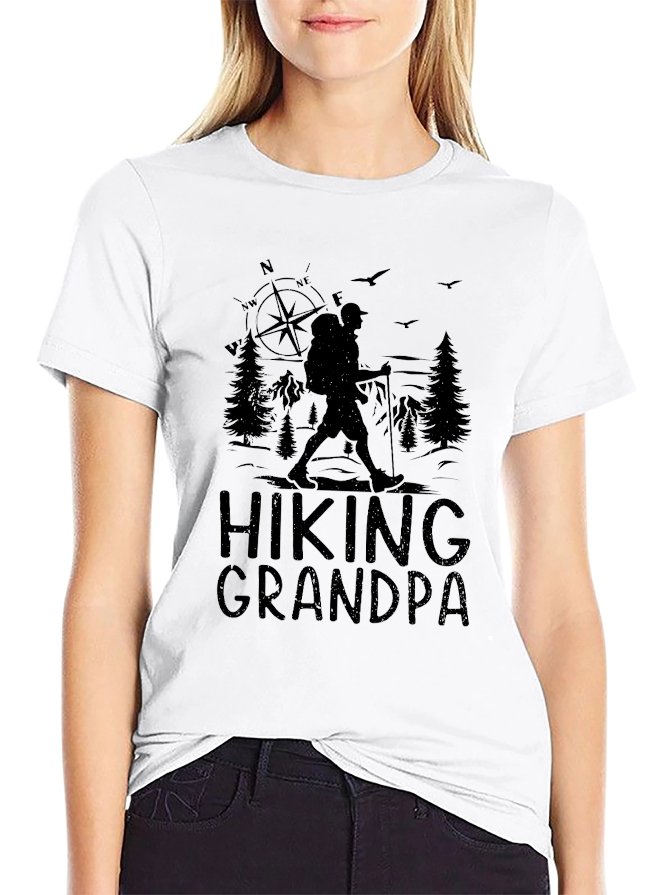 Black Hiking Grandpa Graphic Tee - Adventure Ready! view 9