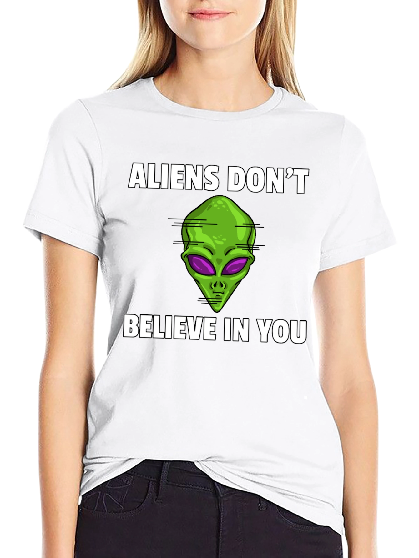 Black Aliens Don't Believe T-Shirt view 9