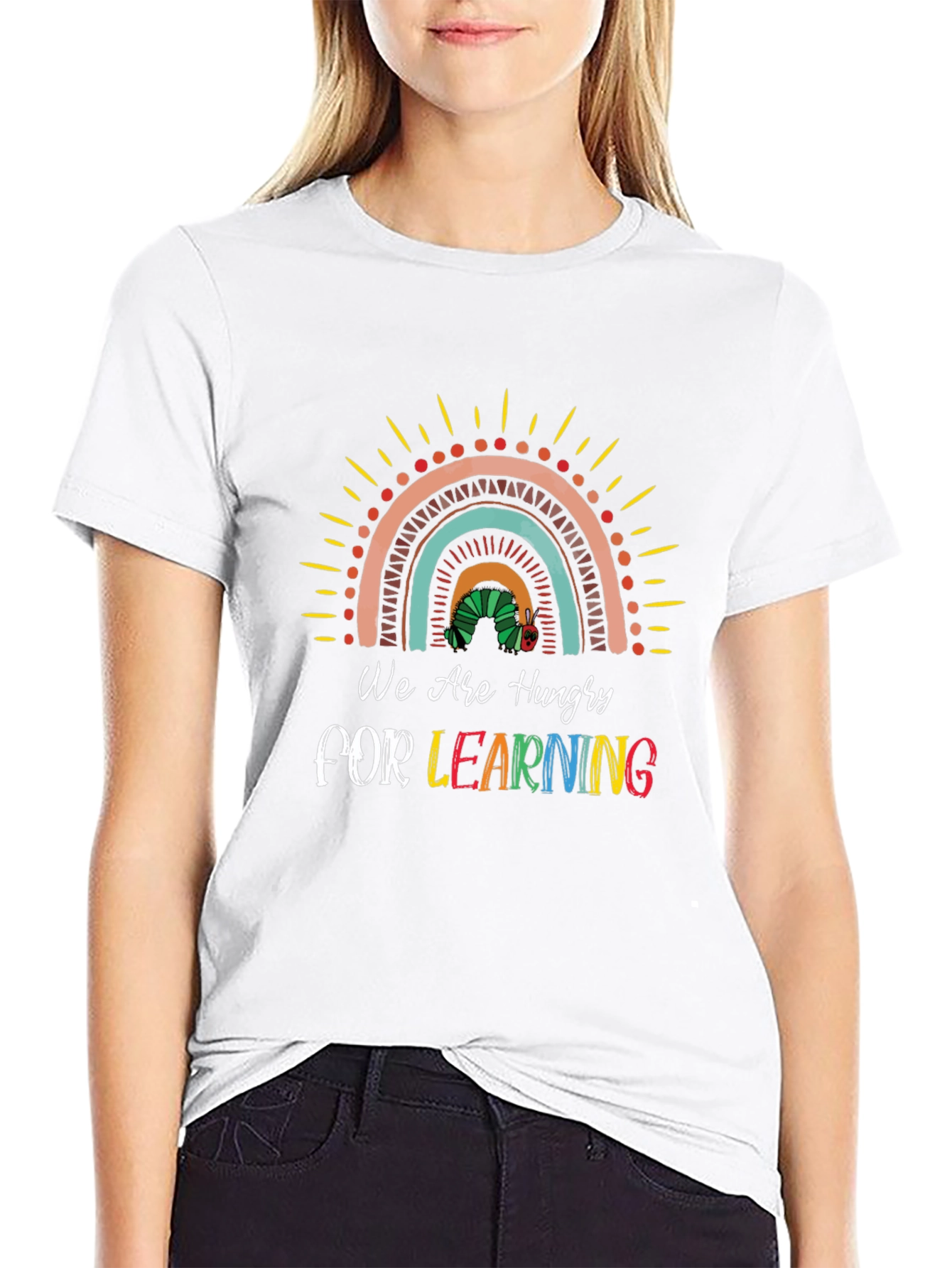 Black Hungry for Learning Graphic Tee view 9
