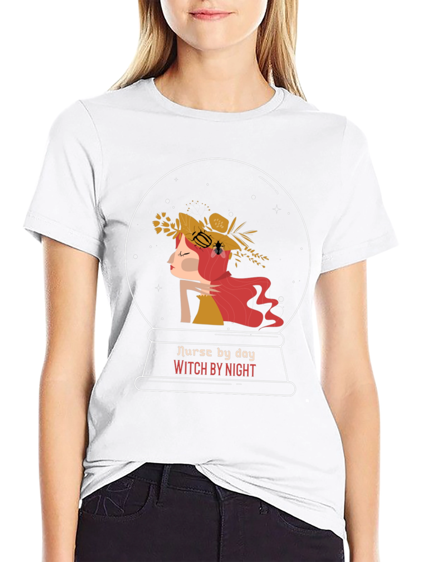 Black Nurse by Day Witch by Night Graphic T-Shirt view 9