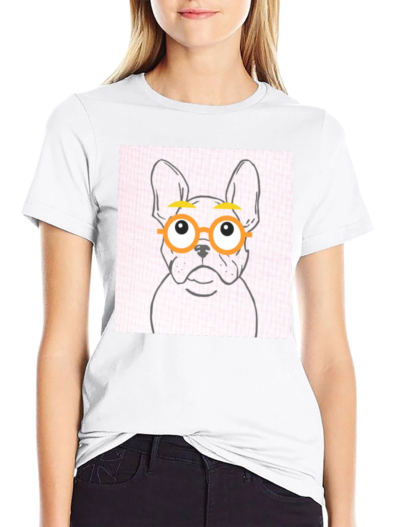 Black Dog with Glasses Graphic Tee - Black view 9