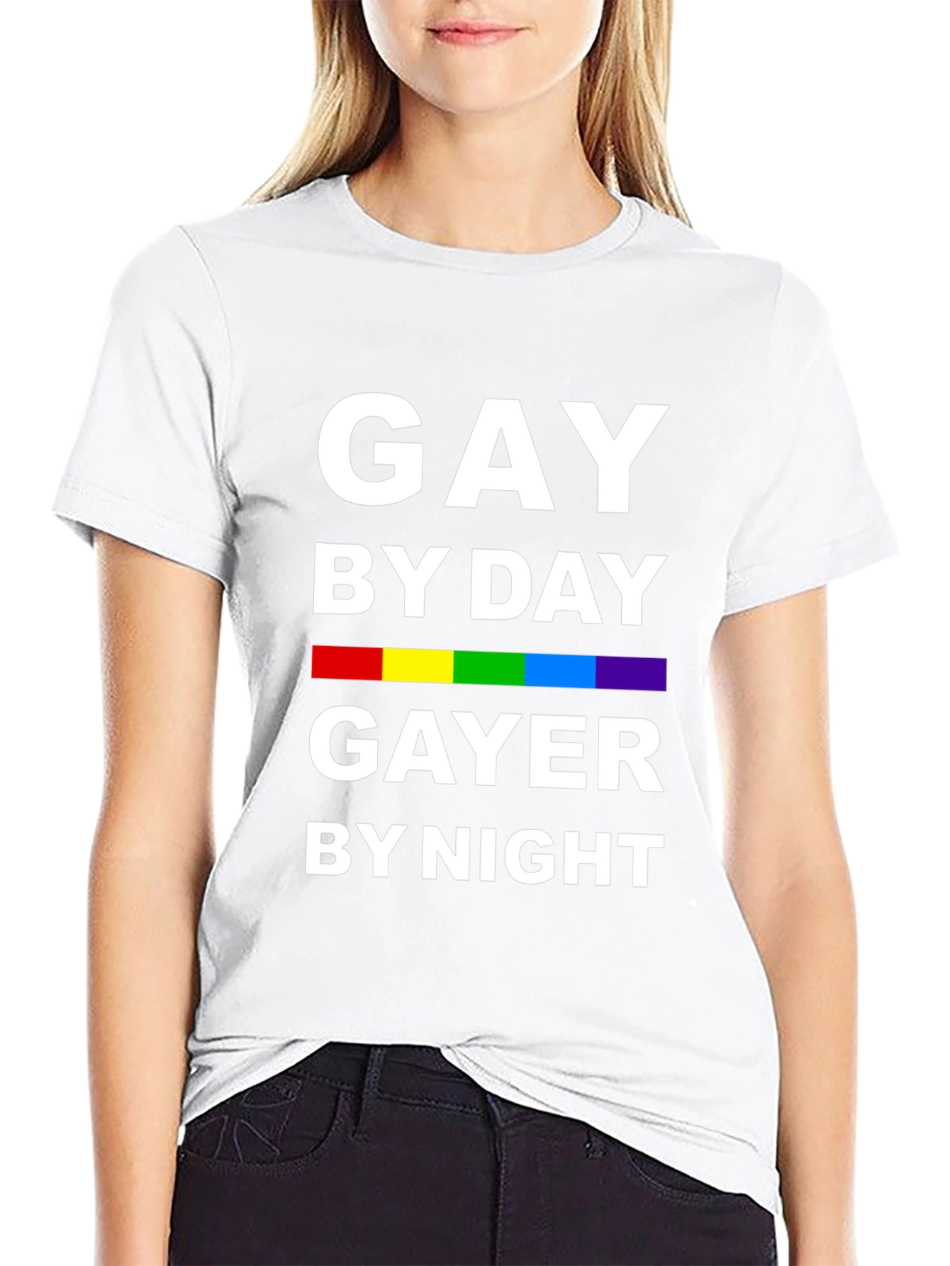 Black Gay By Day Gayer By Night Black Pride T-Shirt view 9