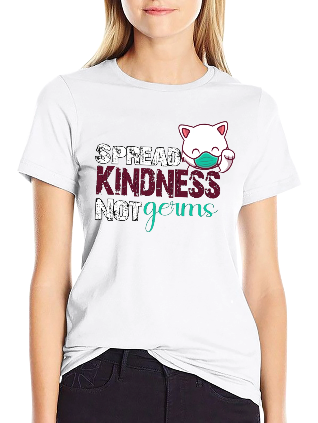 Black Spread Kindness, Not Germs Graphic Tee view 9