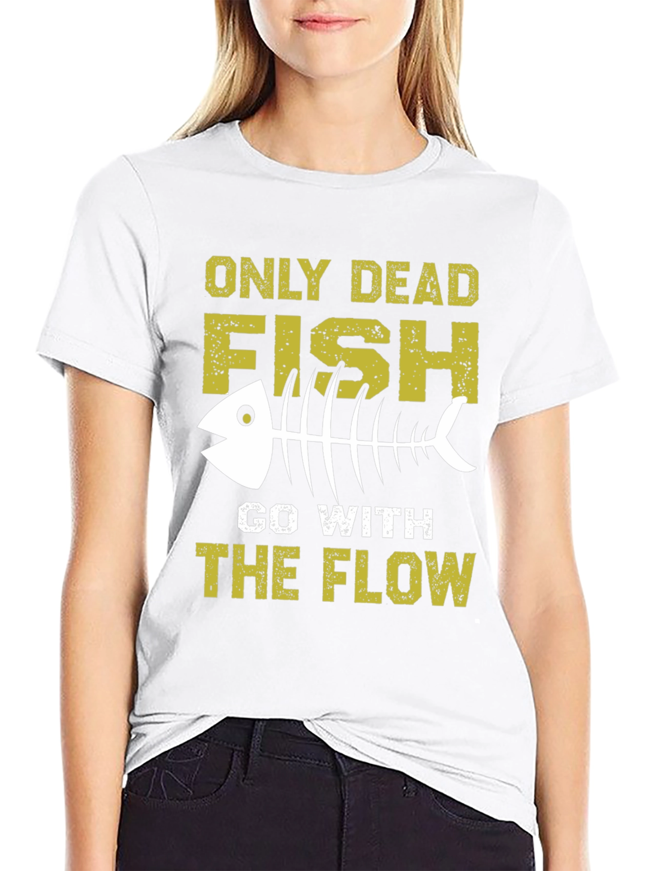 Black Only Dead Fish T-Shirt - Go with the Flow Tee view 9