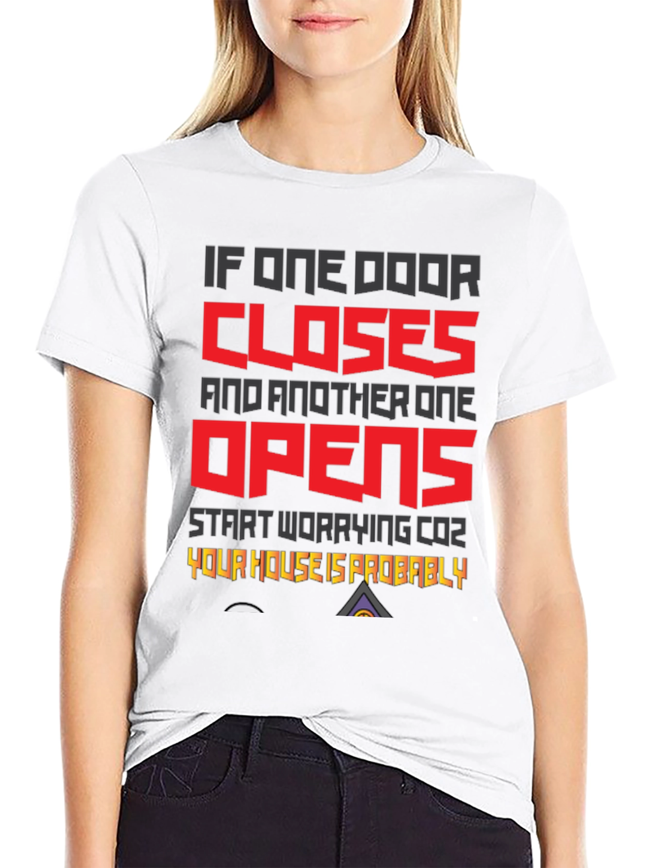 Black Humorous House Safety T-Shirt view 9