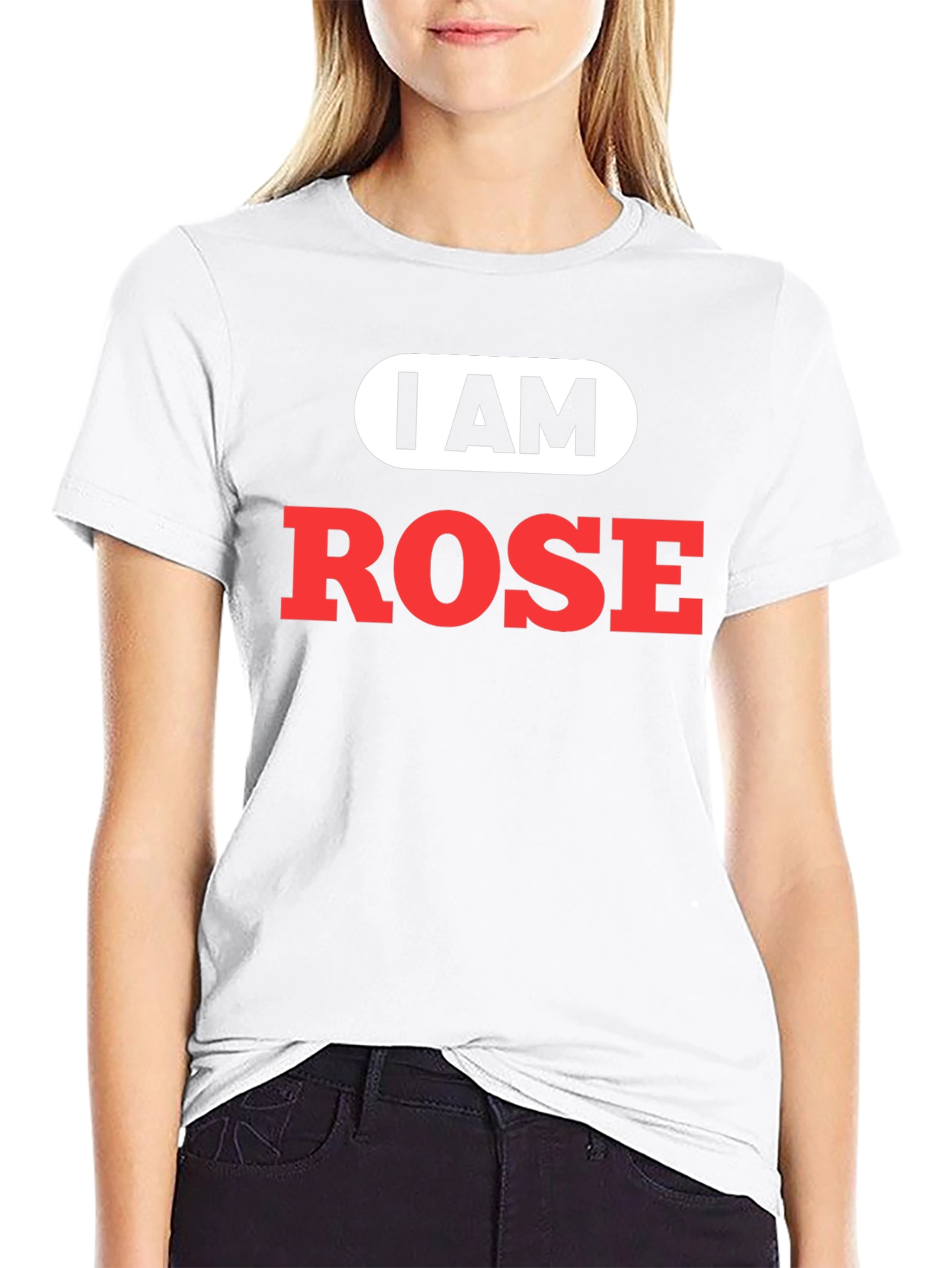 Black I Am Rose T-Shirt - Funny Personalized Name Tee view 9