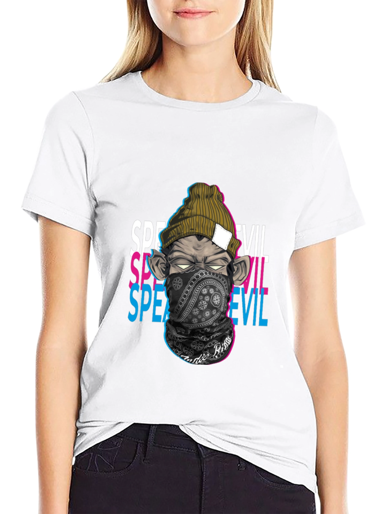 Black Speak No Evil Graphic Tee view 9