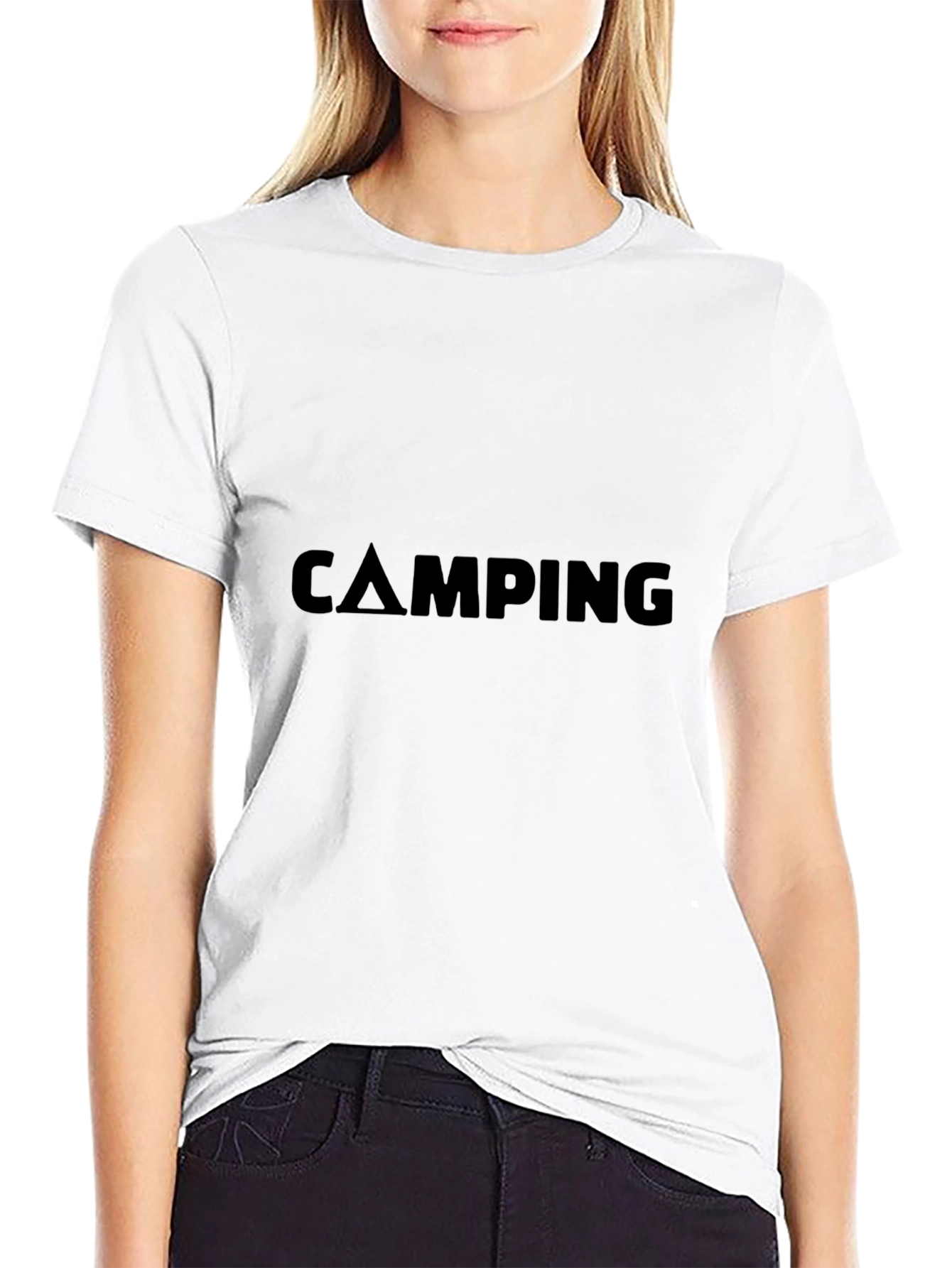 Black Camping Adventure Tee - Black Cotton T-Shirt view 9