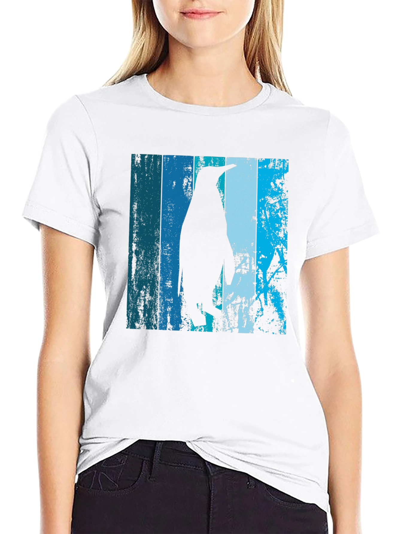 Black Cool Penguin Graphic T-Shirt - Black view 9