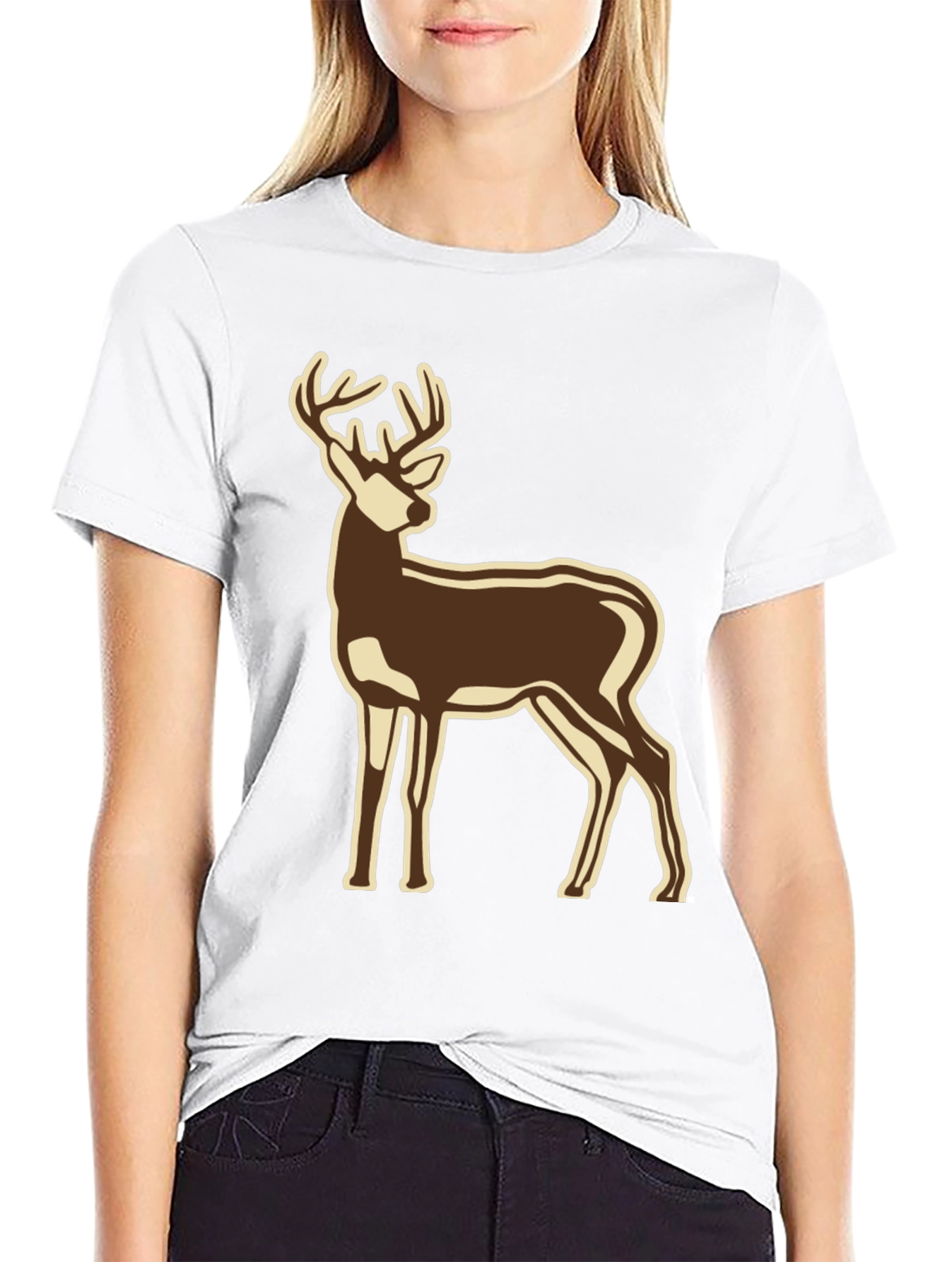 Black Deer Graphic Black T-Shirt view 9