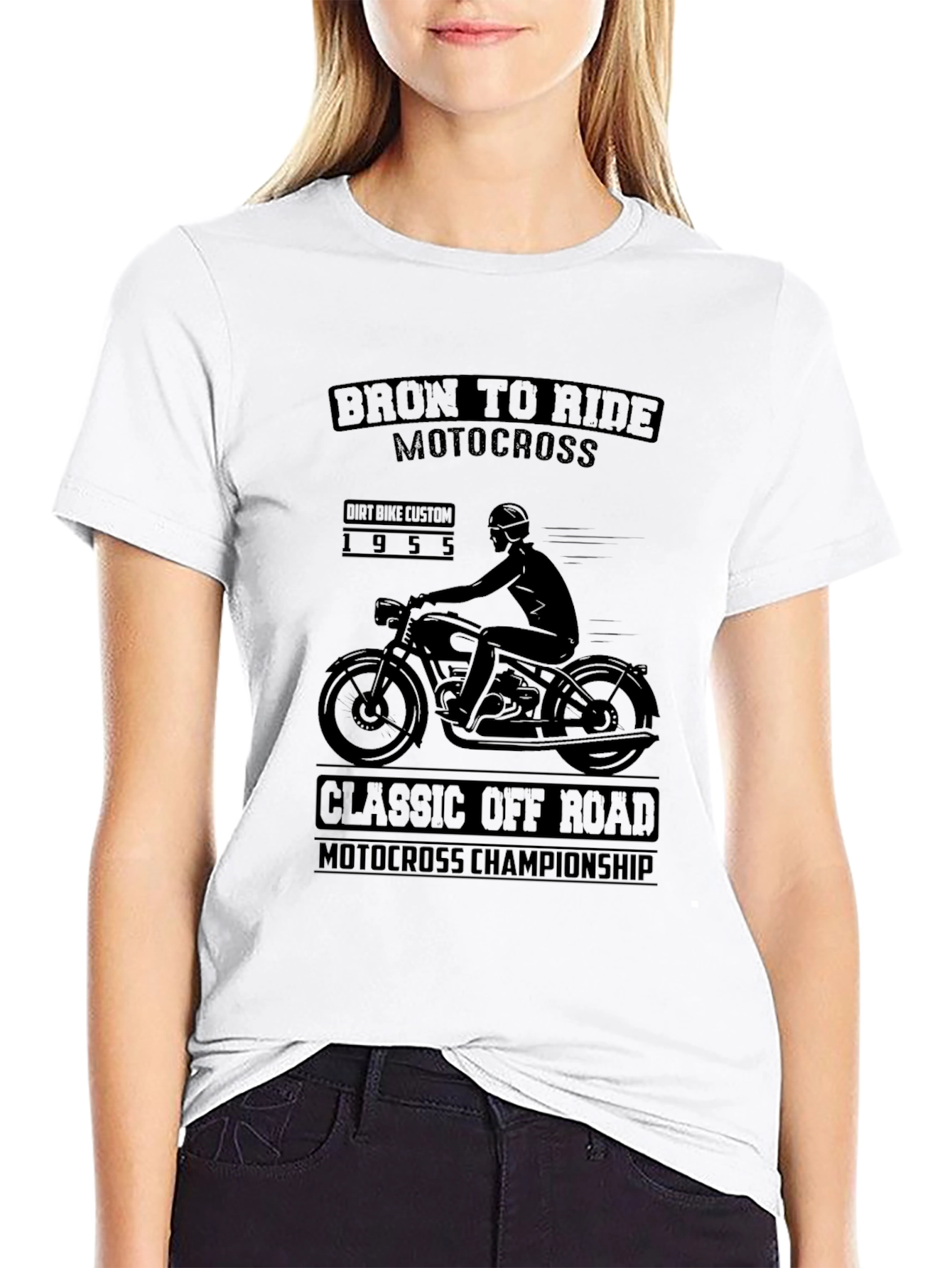 Black Born to Ride Motocross T-Shirt view 9