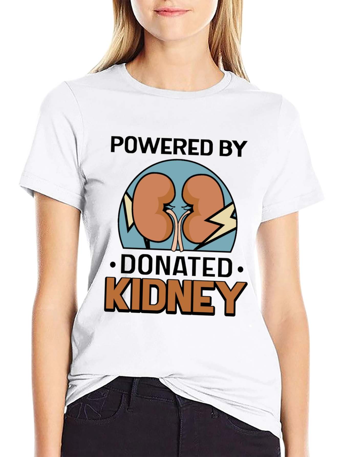 Black Powered by Donated Kidney Black T-Shirt  view 9