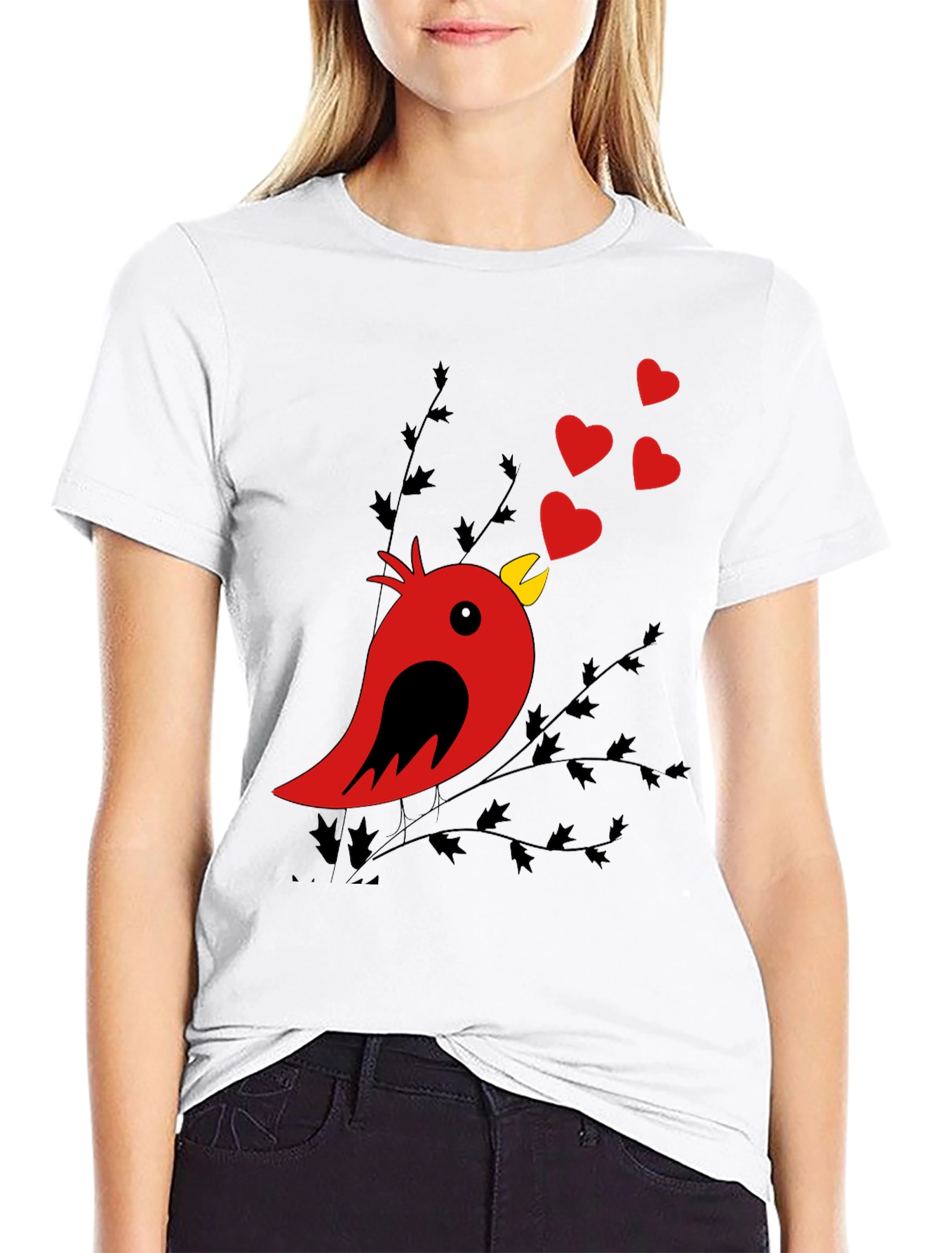 Black Heart Song Bird T-Shirt - Love in the Air view 9