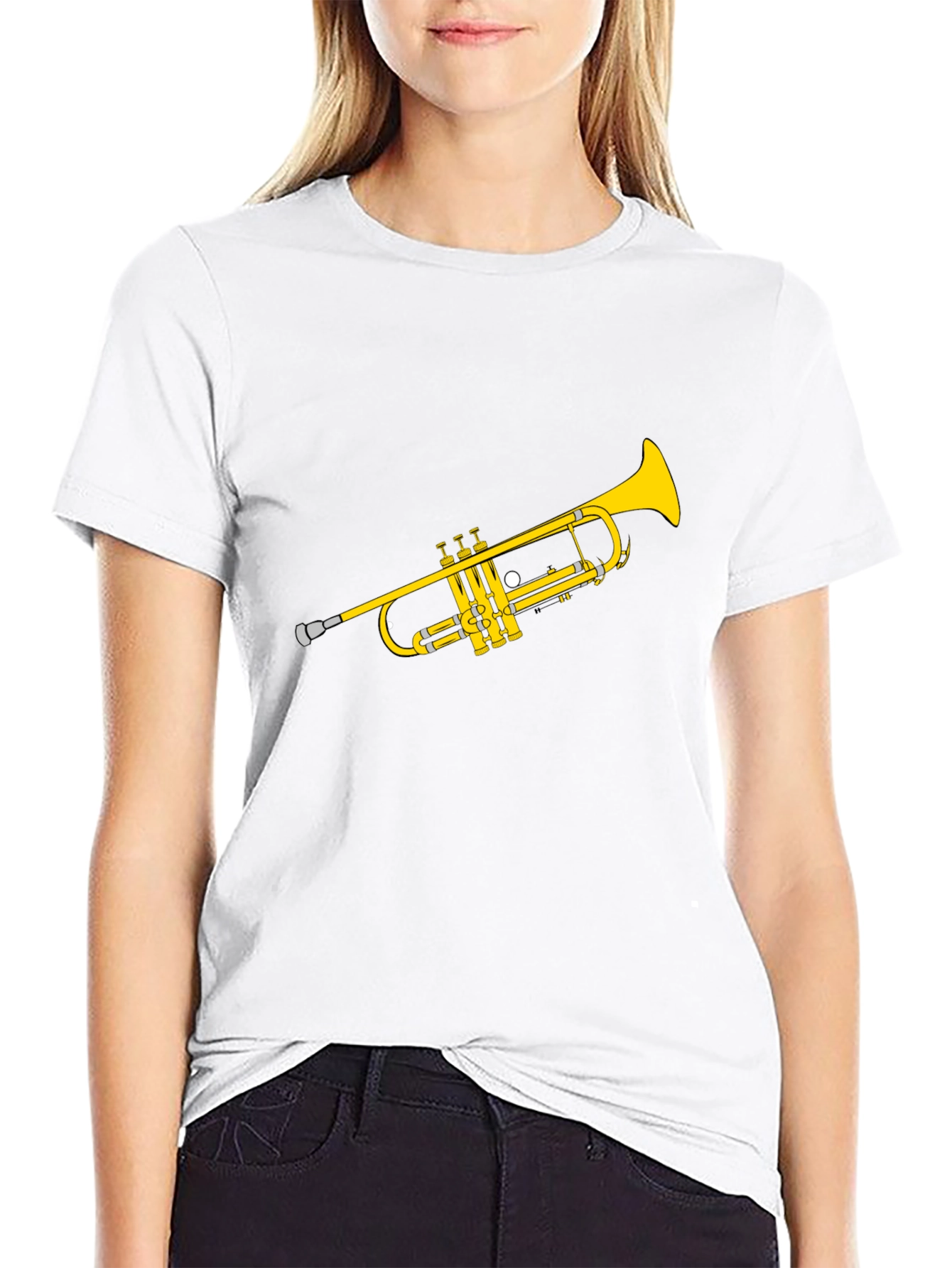 Trumpet Graphic Tee - Black Cotton Shirt - 9