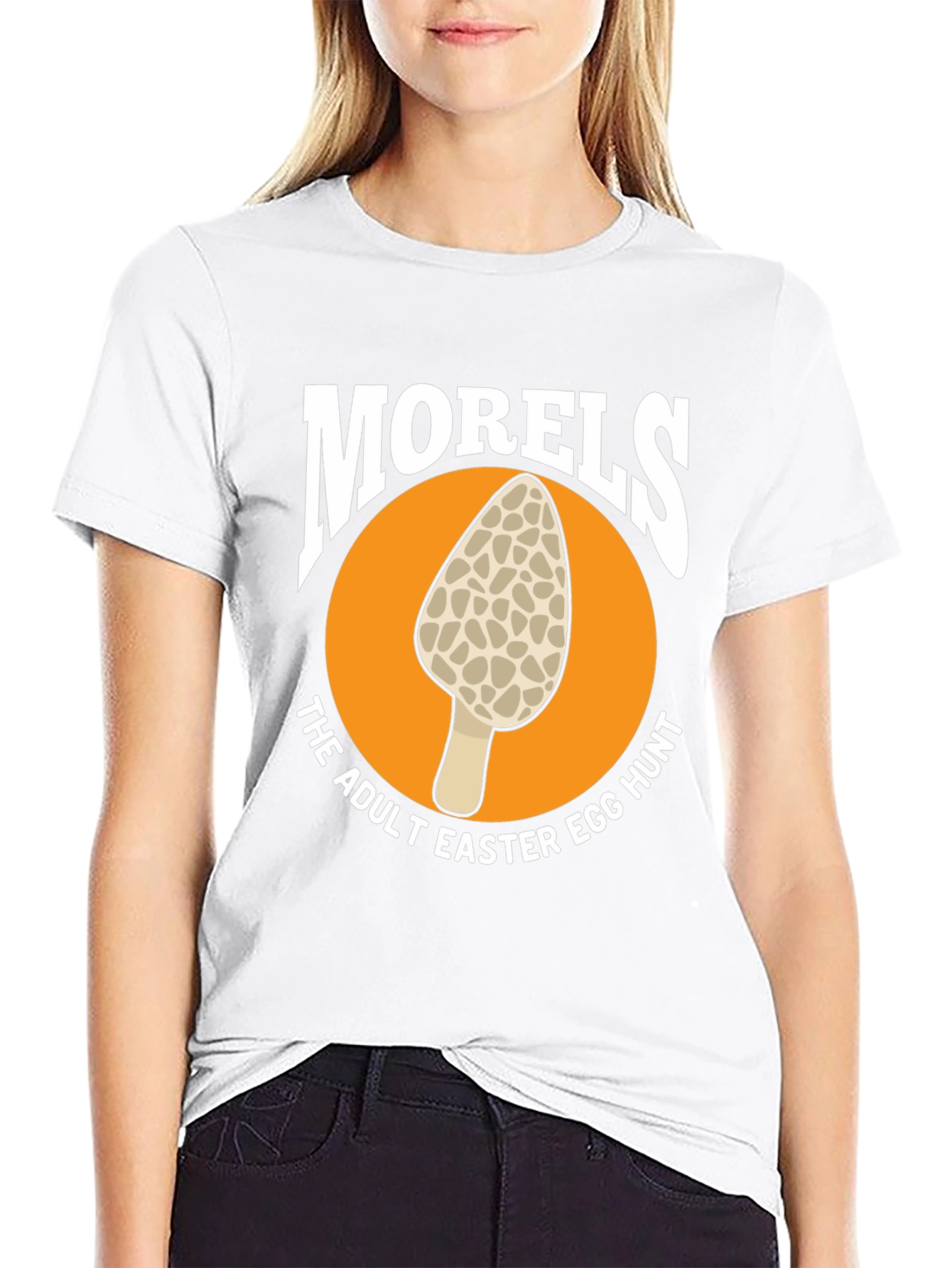 Black Morel Mushroom Adult Easter Egg Hunt Black T-Shirt view 9
