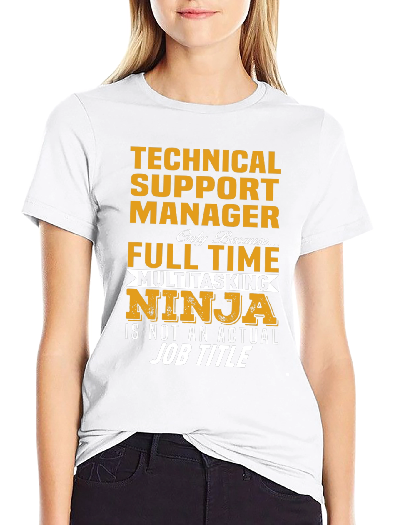 Black Technical Support Manager Ninja T-Shirt view 9