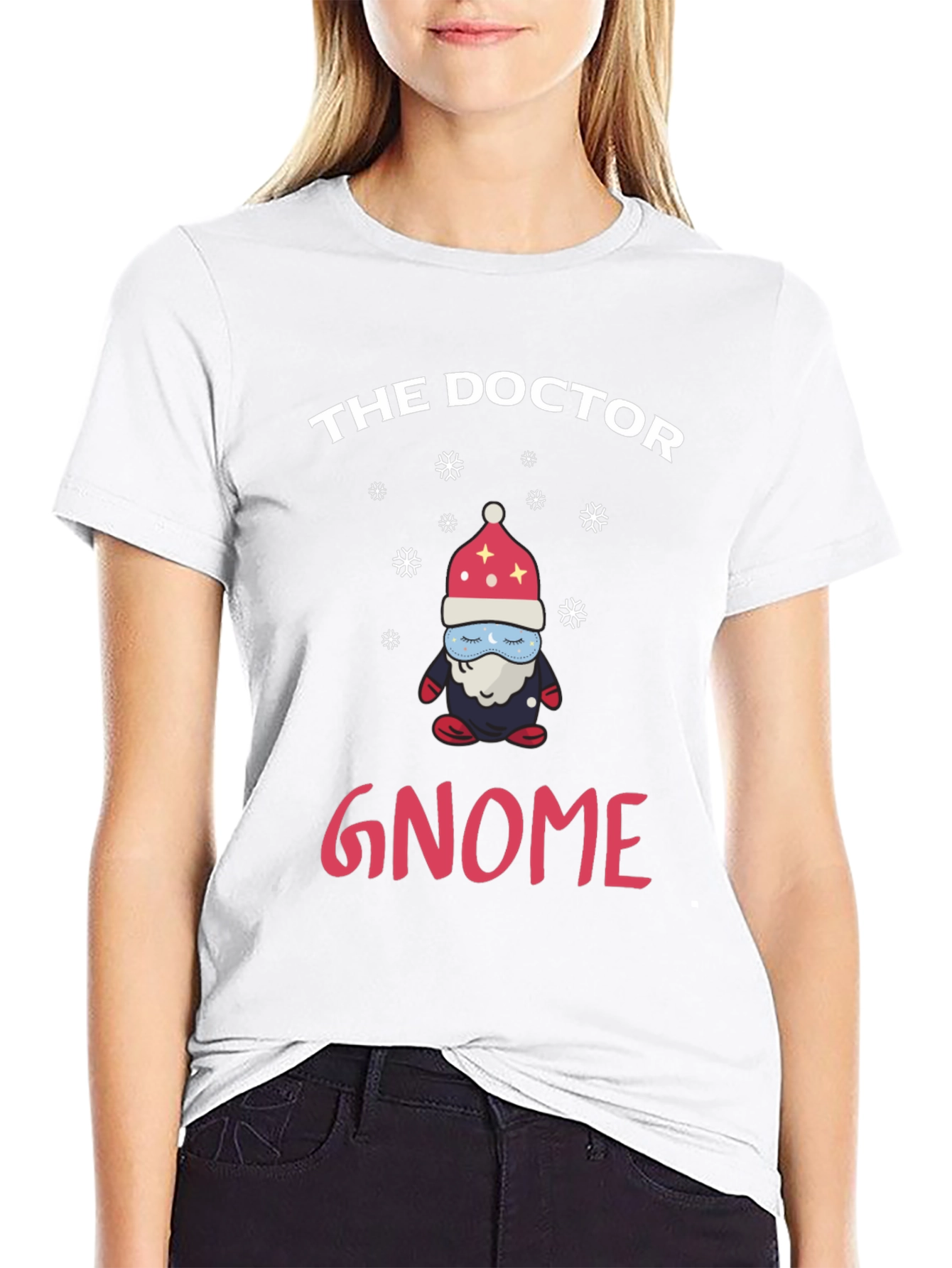 Black The Doctor Gnome T-Shirt Funny Christmas Holiday Tee view 9