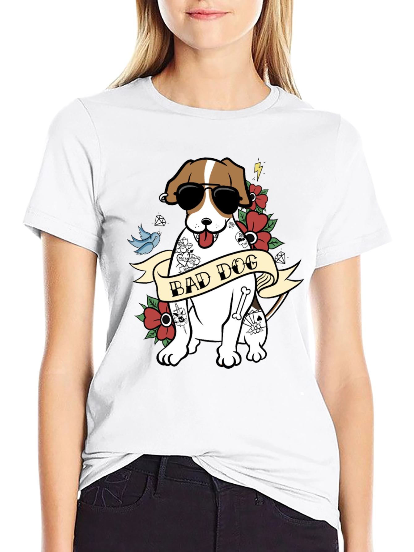 Bad Dog Tattoo Graphic T-Shirt - Unique Design - 9