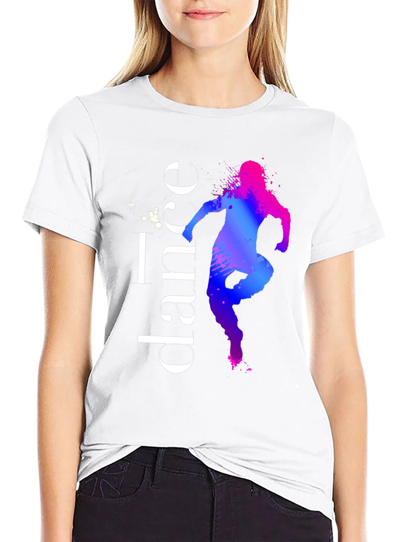 Black I Dance T-Shirt - Artistic Dancer Silhouette Tee view 9