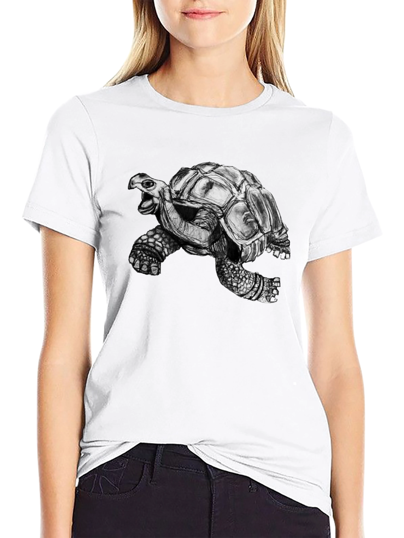 Black Tortoise Graphic Print Black Tee view 9