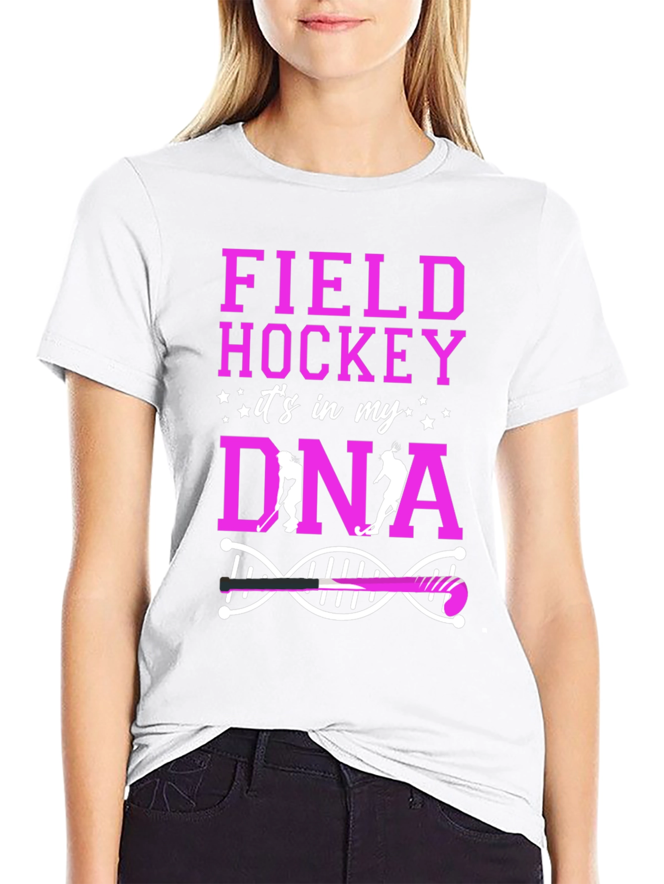 Black Field Hockey DNA Graphic Tee view 9