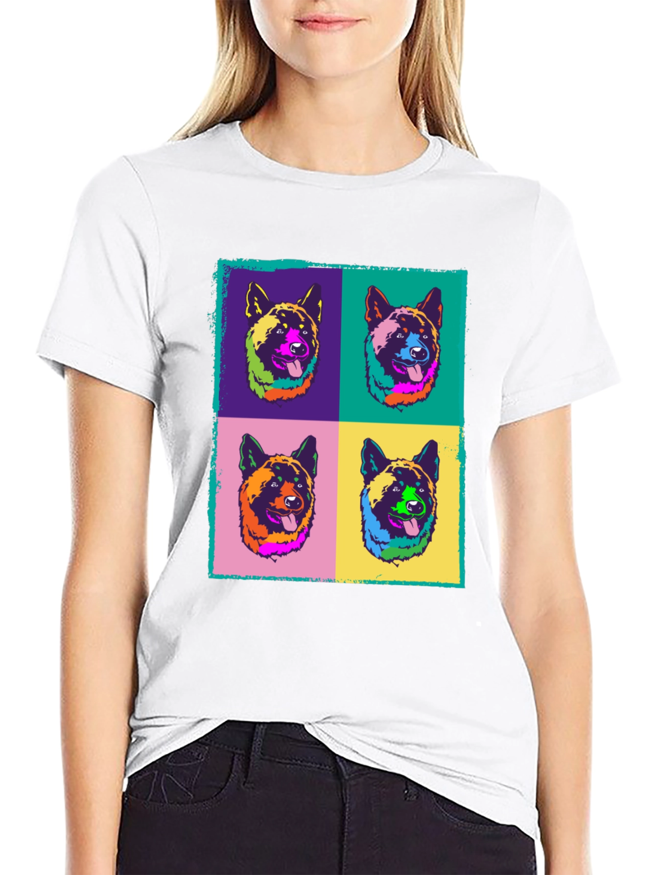 Black Pop Art Dog T-Shirt view 9