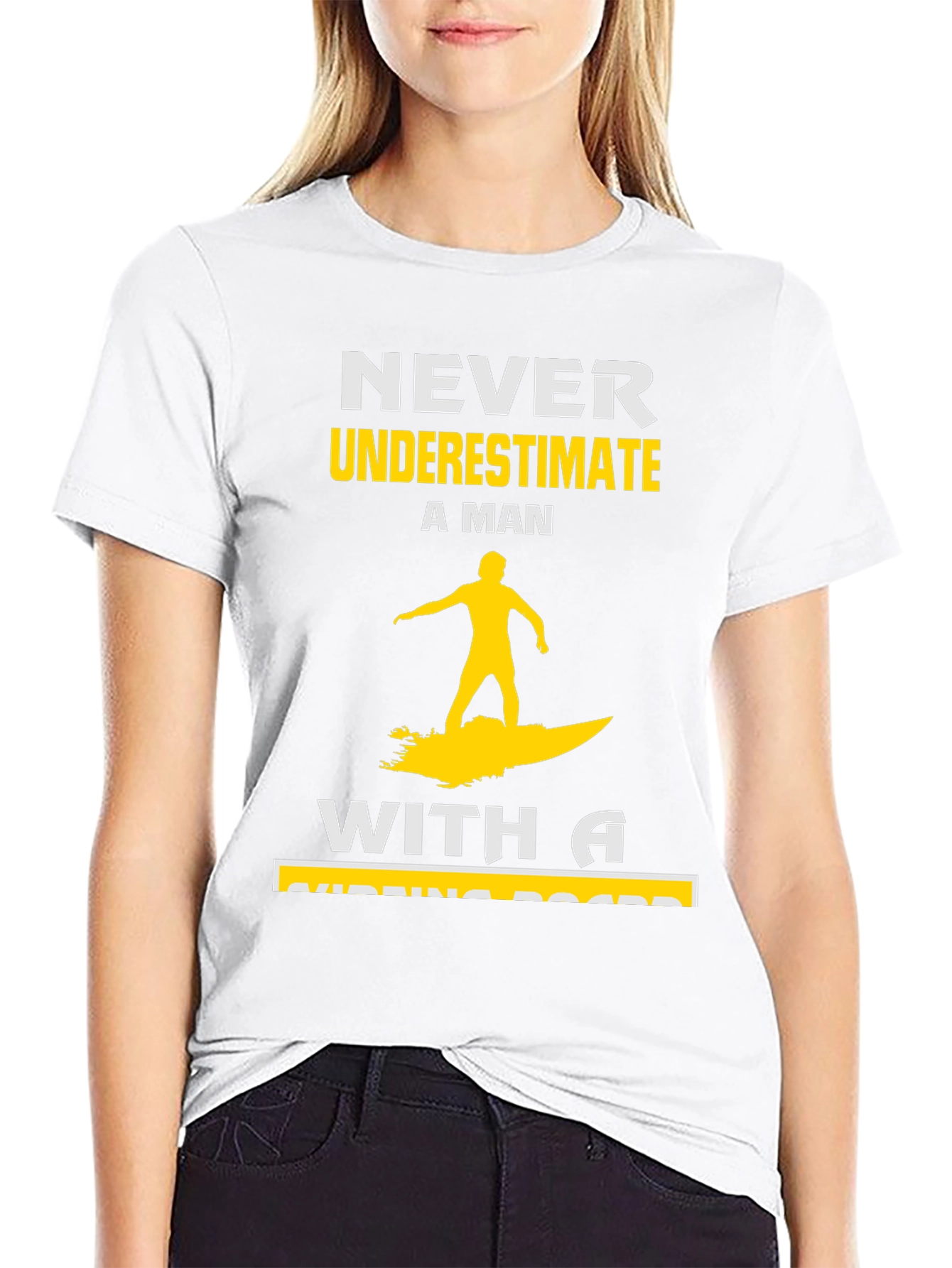 Black Never Underestimate Surfing Man T-Shirt view 9