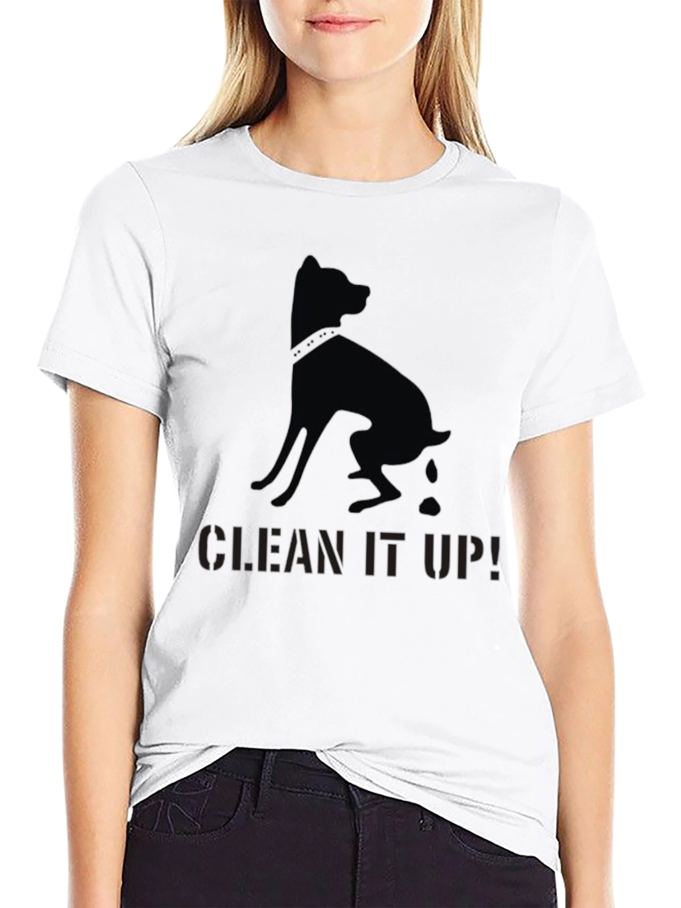 Black Clean It Up! Dog Graphic T-Shirt - Black view 9