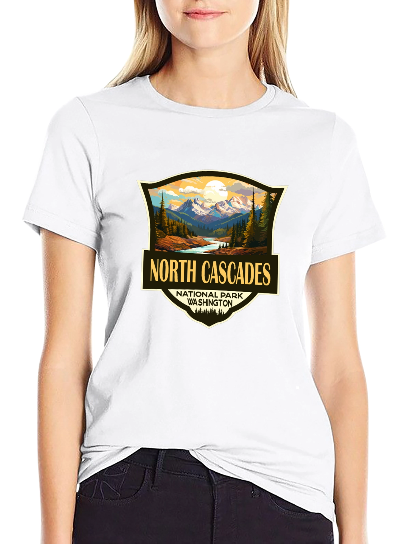 Black North Cascades National Park T-Shirt view 9