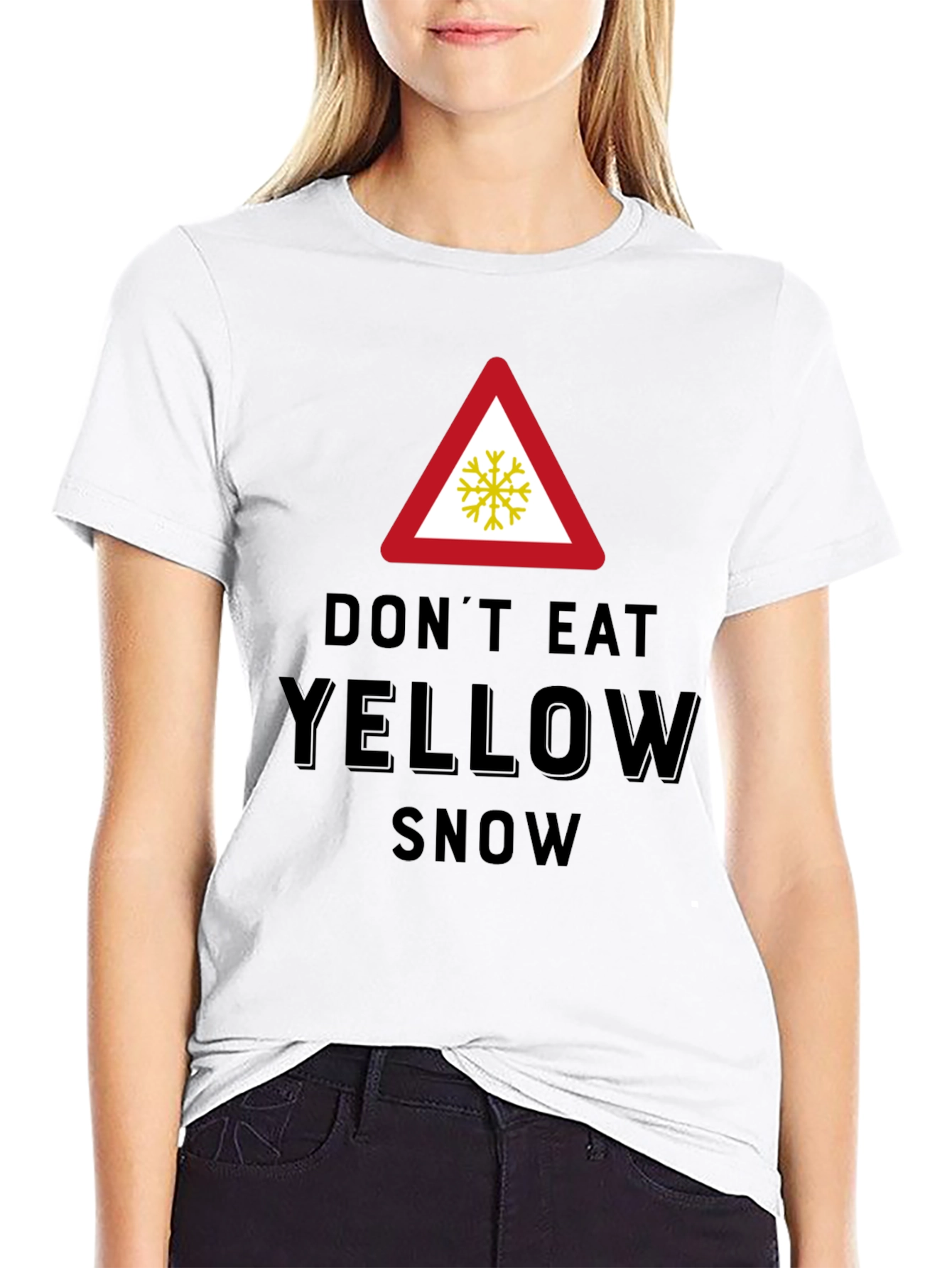 Black Don't Eat Yellow Snow Novelty Graphic T-Shirt view 9