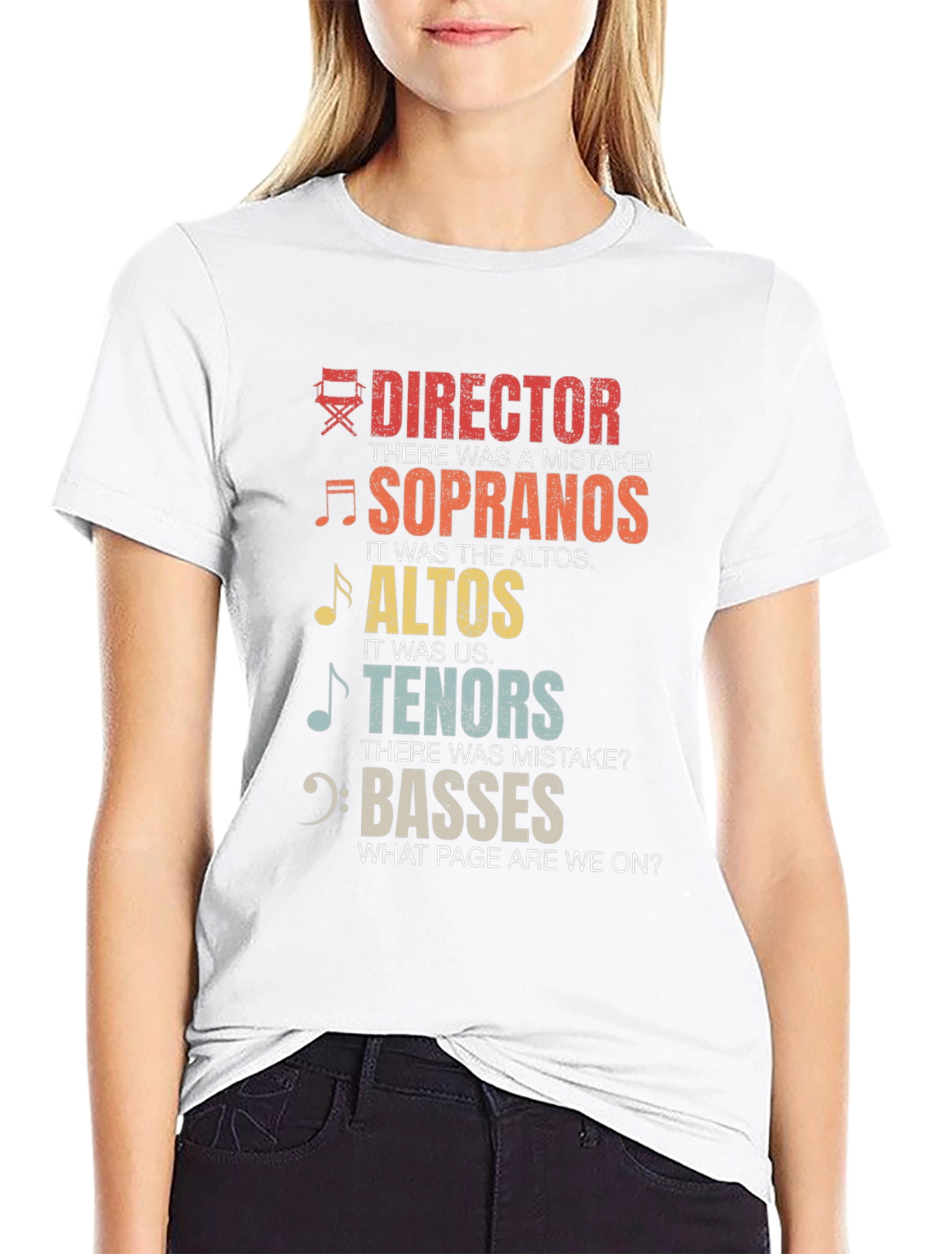 Black Choir Group Funny T-Shirt - Director, Soprano, Alto, Tenor, Bass view 9