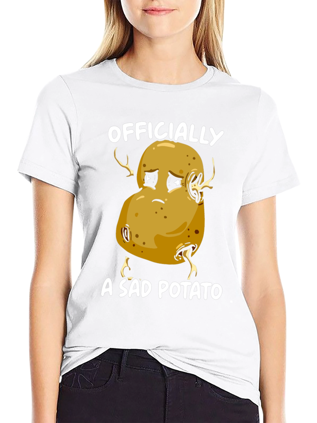 Black Sad Potato Graphic T-Shirt - Funny Unisex Tee view 9