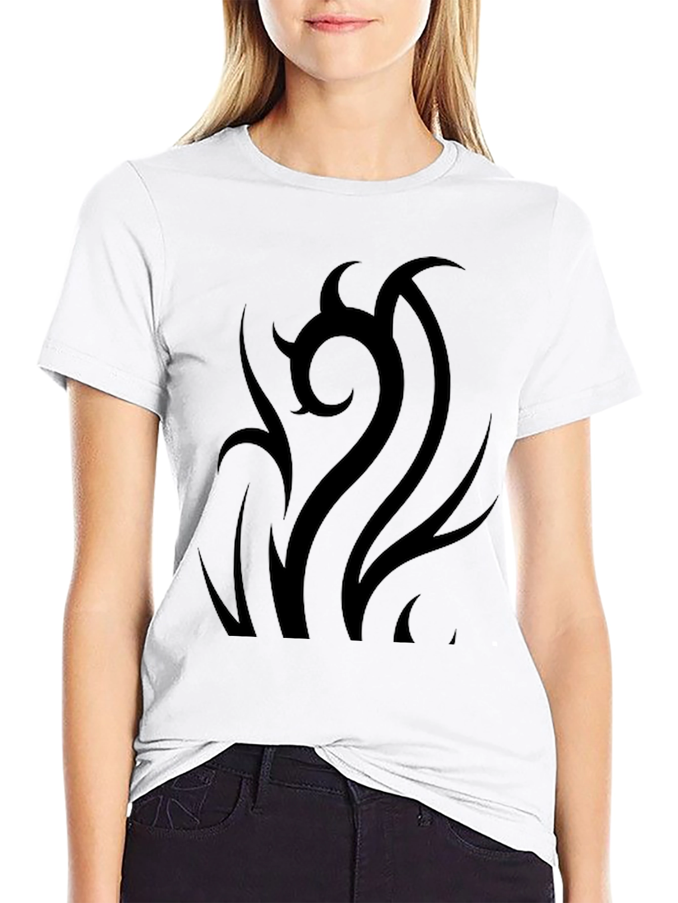 Black Men's Black Tribal Graphic Tee - Casual Style view 9