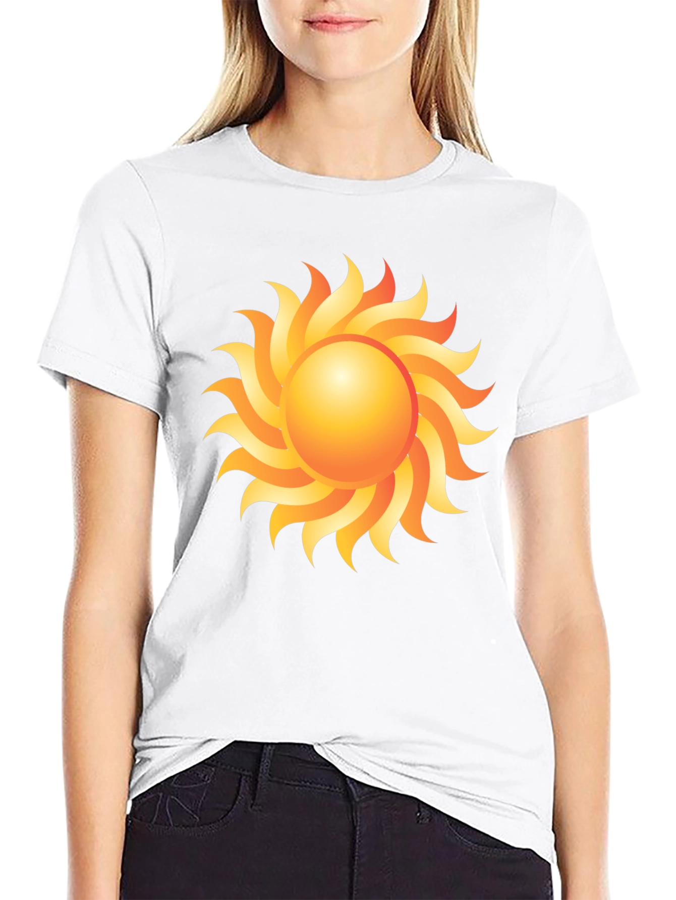 Black Sunburst Graphic Tee - Black Cotton Blend view 9