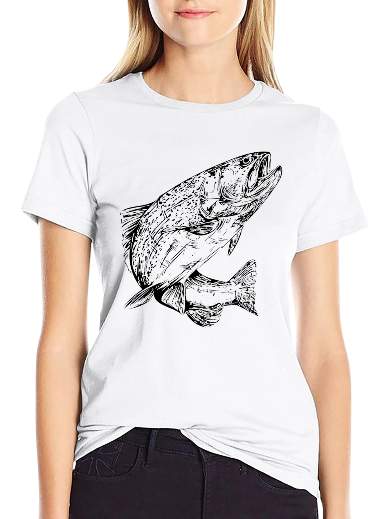 Black Black Fish Graphic Tee view 9