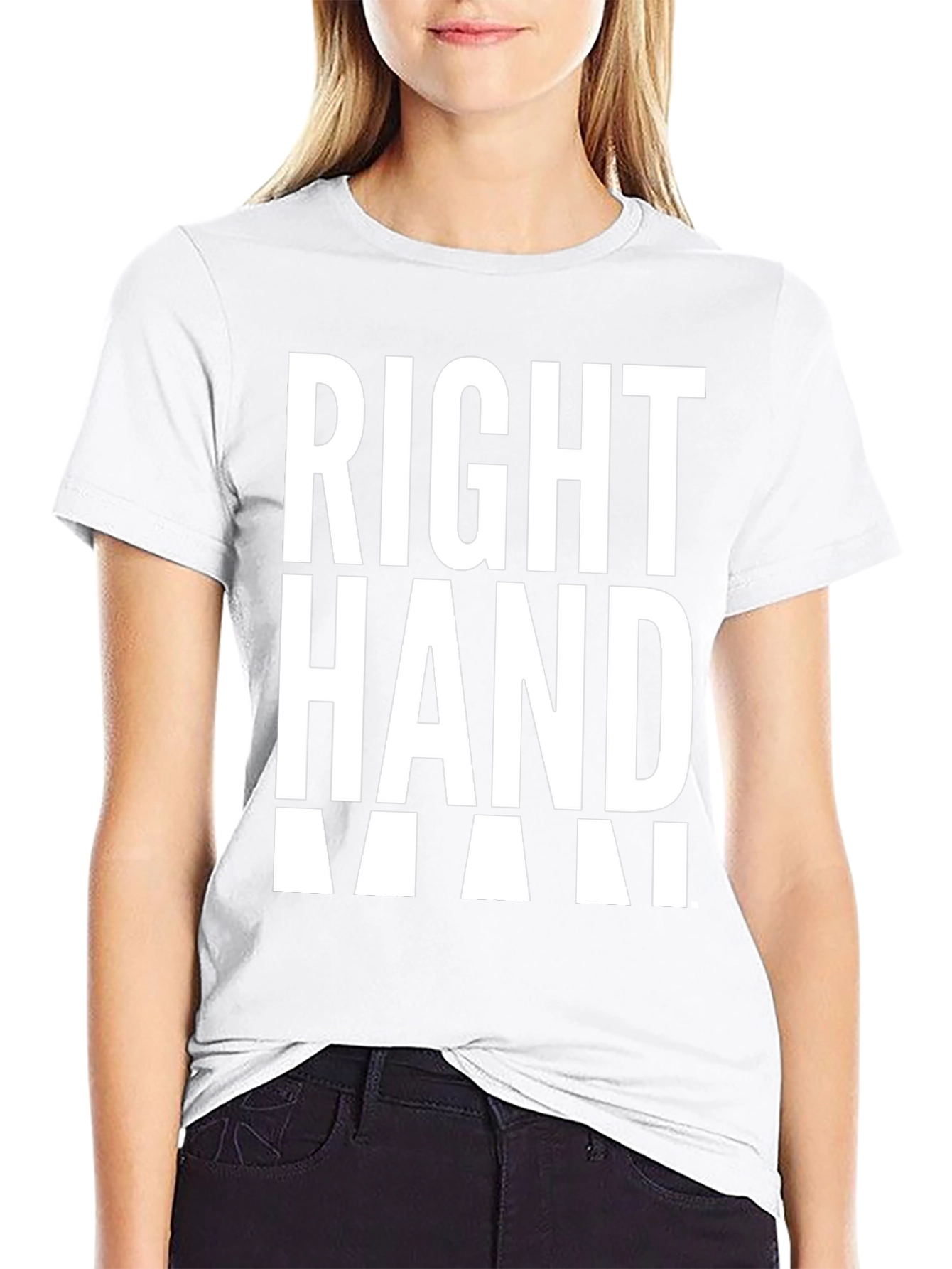 Black Right Hand Man Graphic Tee - Black Cotton Blend view 9