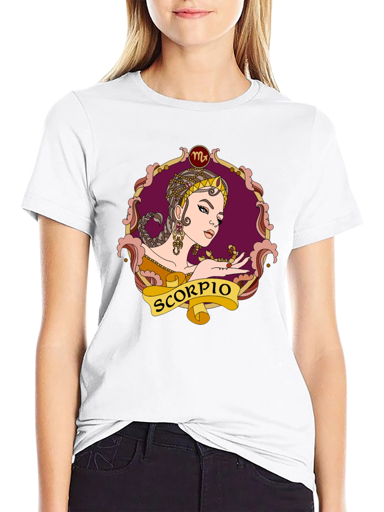Black Scorpio Zodiac T-Shirt, Woman Design view 9