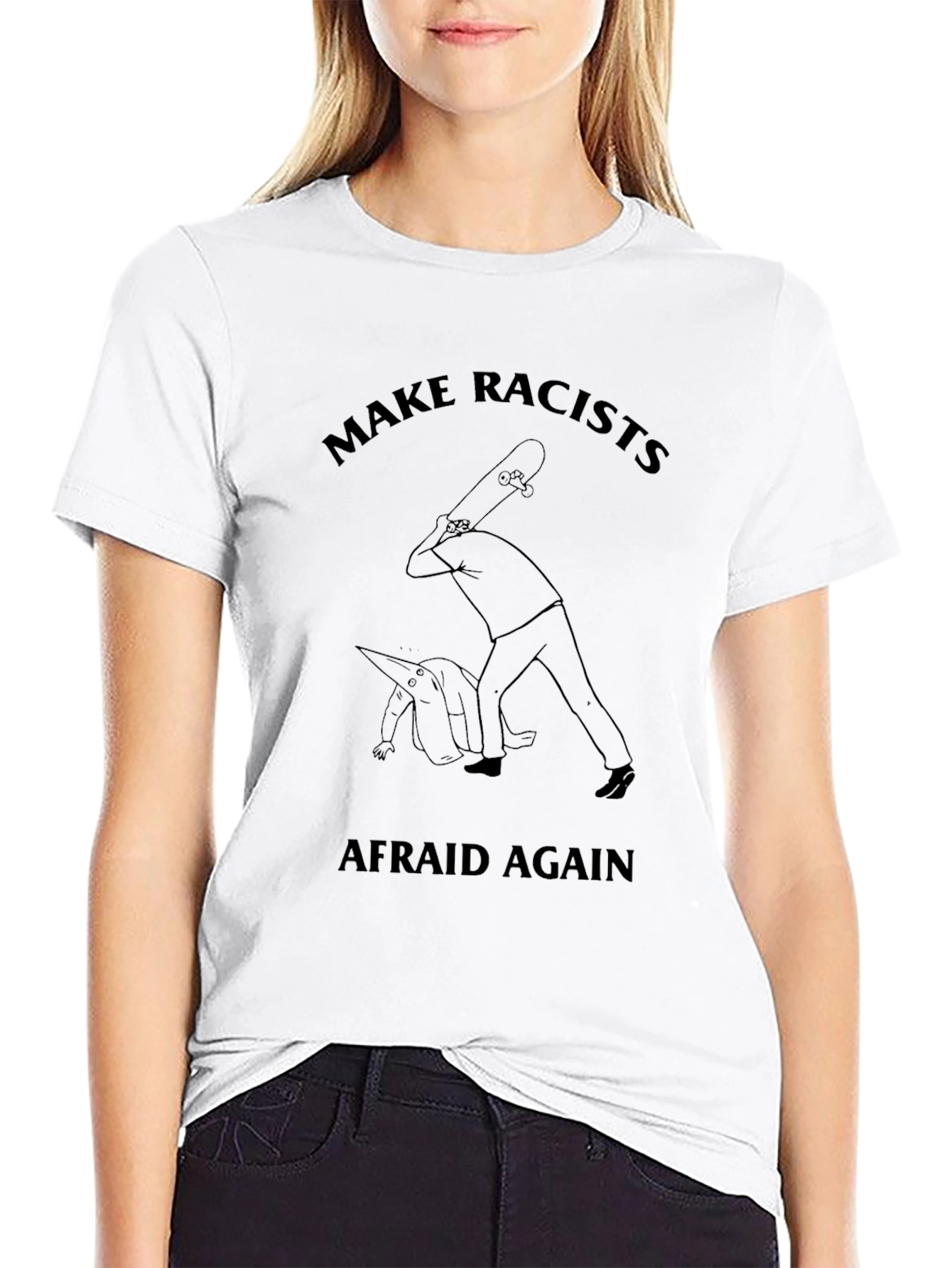 Black Make Racists Afraid Again Graphic Tee view 9