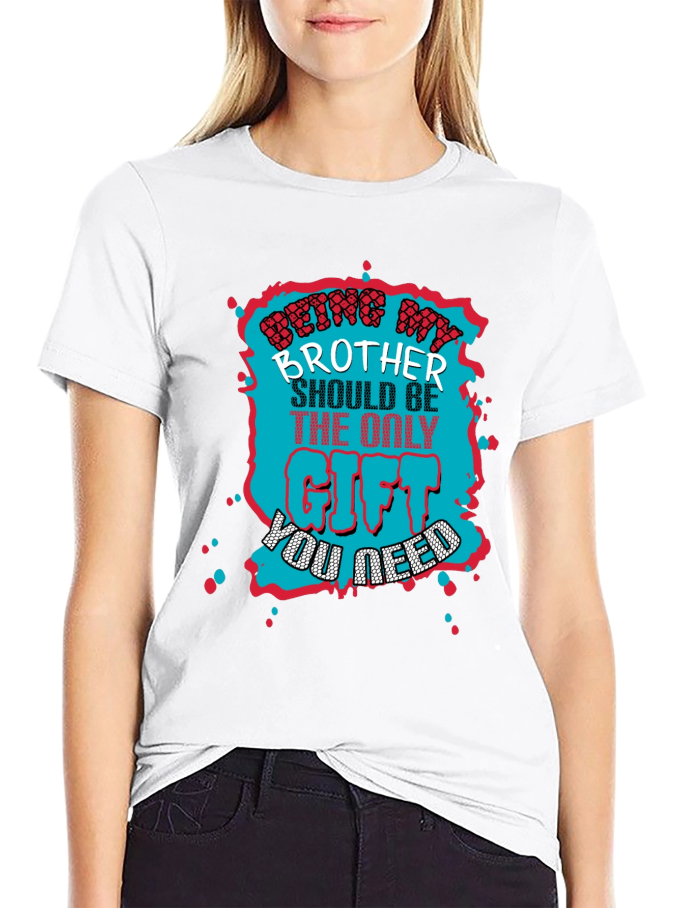 Black Being My Brother T-Shirt - Funny Gift Tee view 9